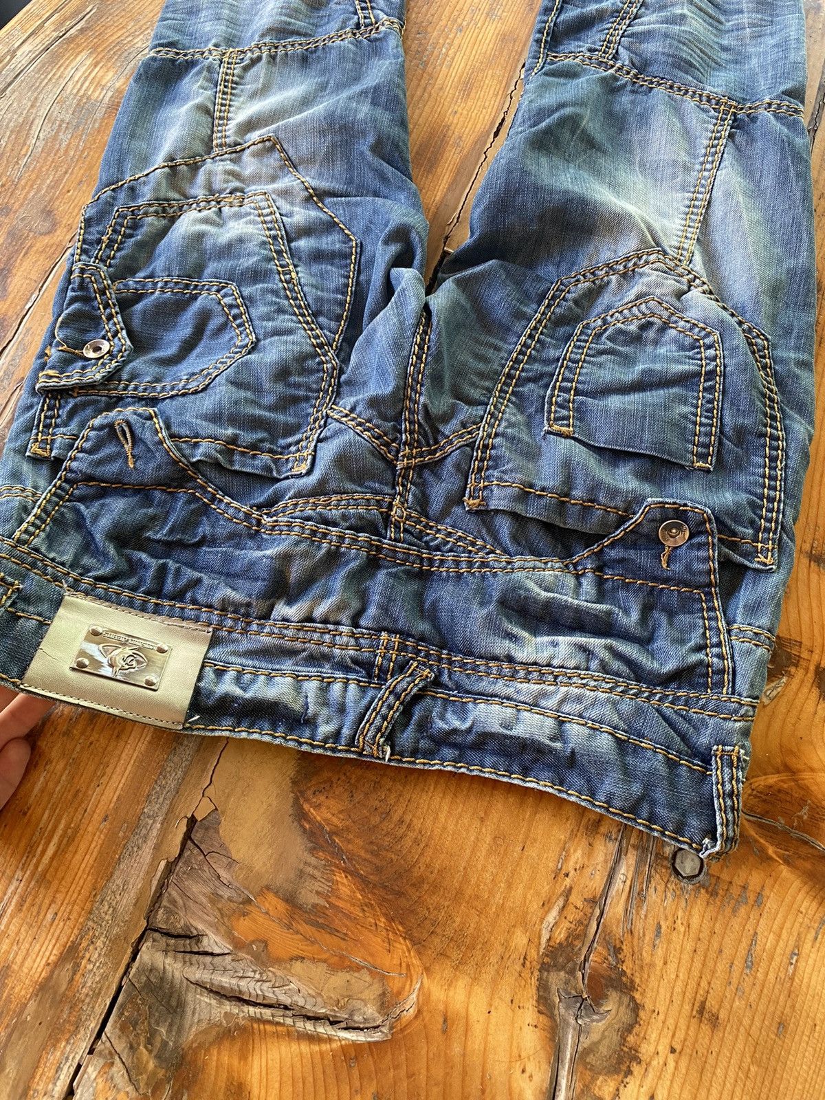 If Six Was Nine DISTRESSED JEANS Denim multi pocket y2k lgb style Size US 32 / EU 48 - 19 Thumbnail