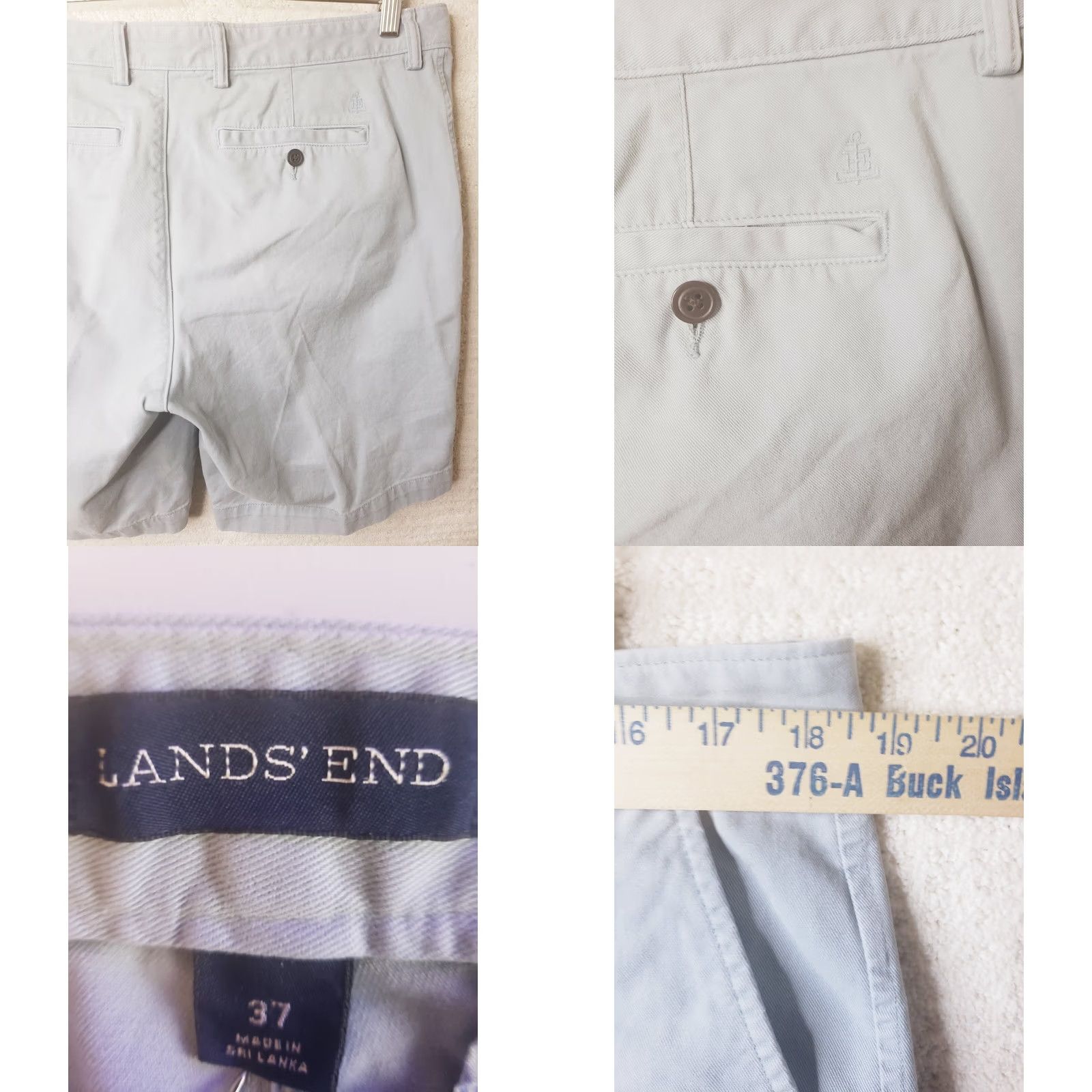 Lands' End Lands' End Men's Gray Flat Front Traditional Fit Casual Golf Shorts Size 37W X 9L Size US 37 - 8 Thumbnail