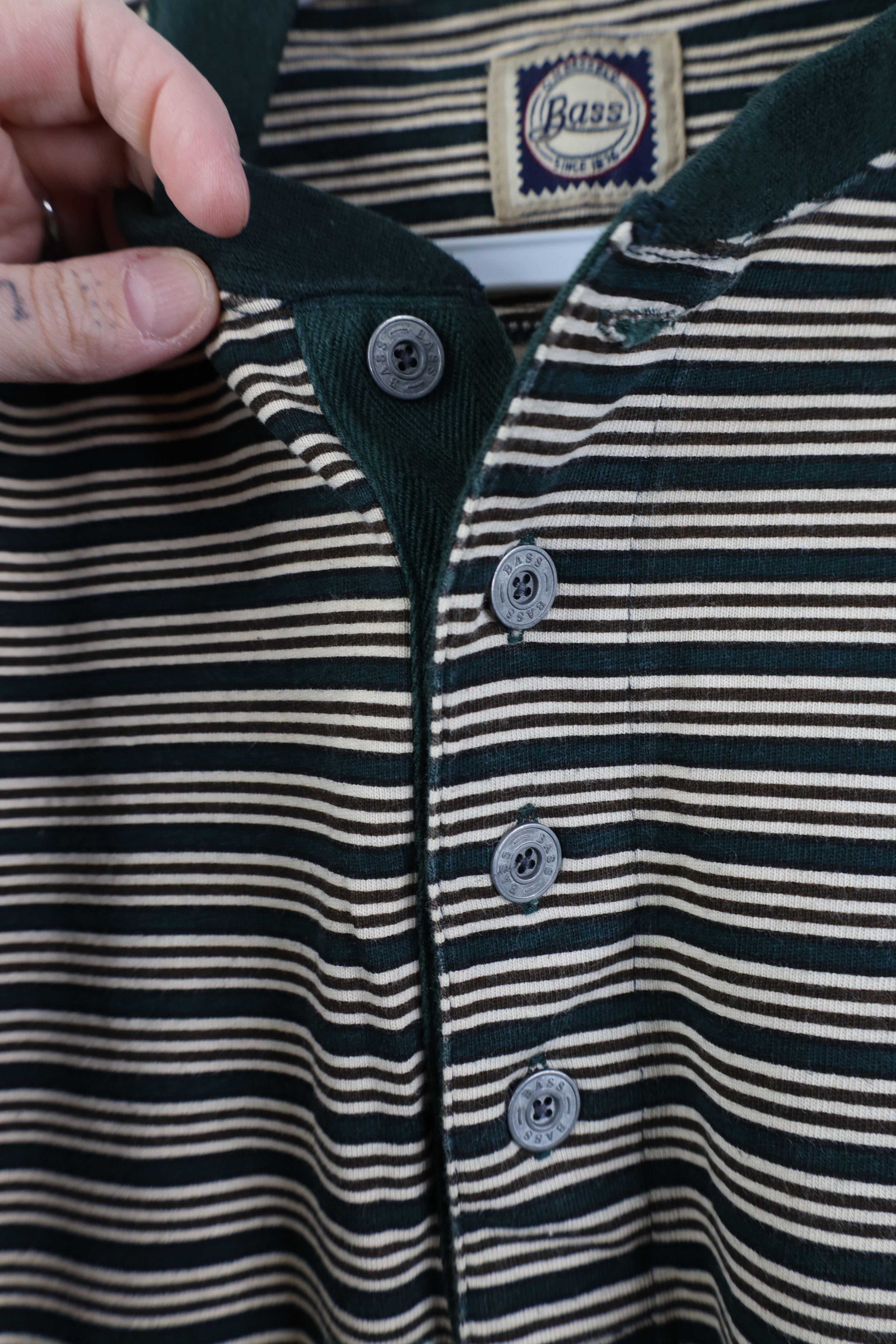 Vintage Vintage 90s Streetwear Striped Long Sleeve Henley T-Shirt Size US M / EU 48-50 / 2 - 6 Thumbnail