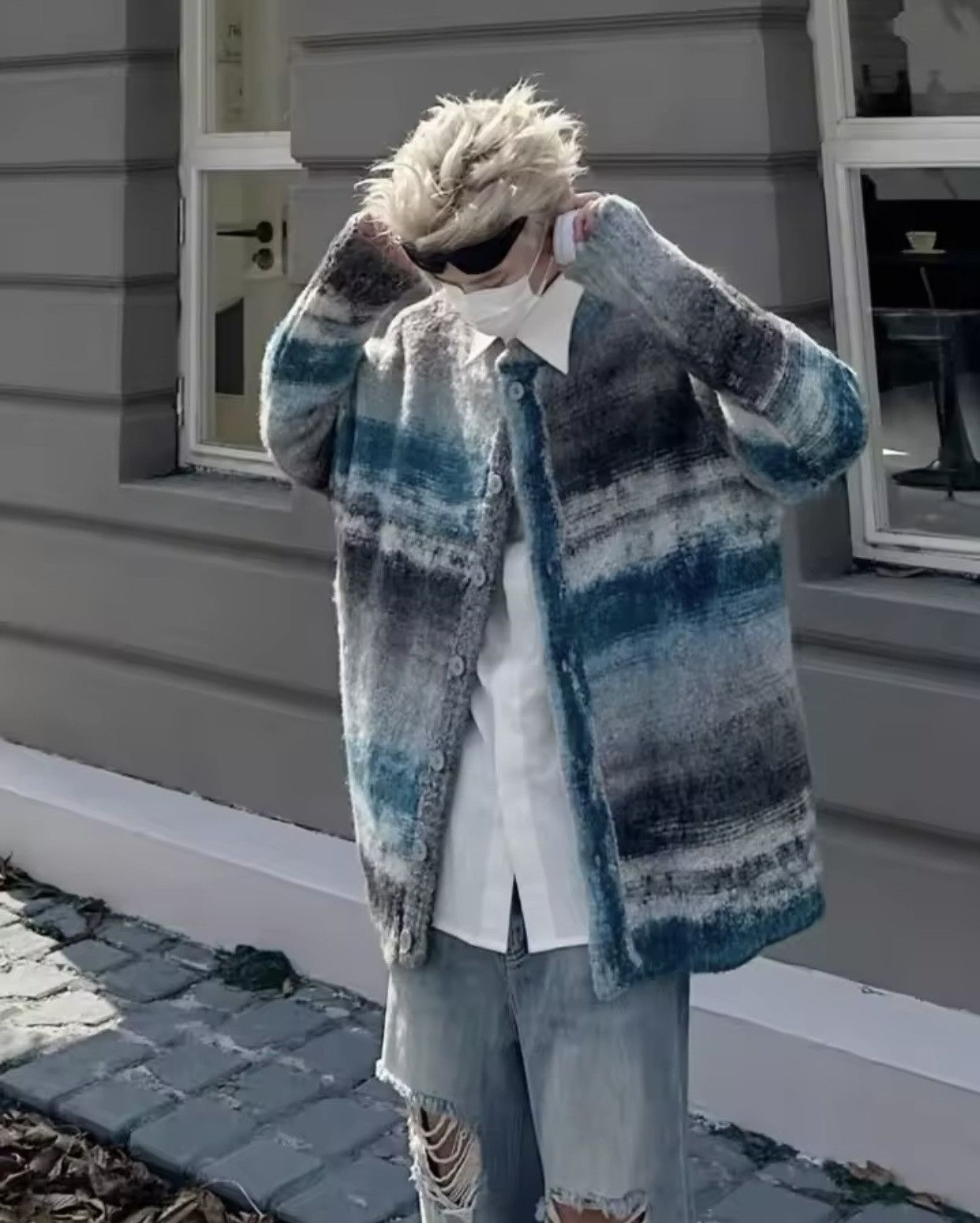 Japanese Brand Loose V-Neck Cardigan Size US XL / EU 56 / 4 - 2 Thumbnail