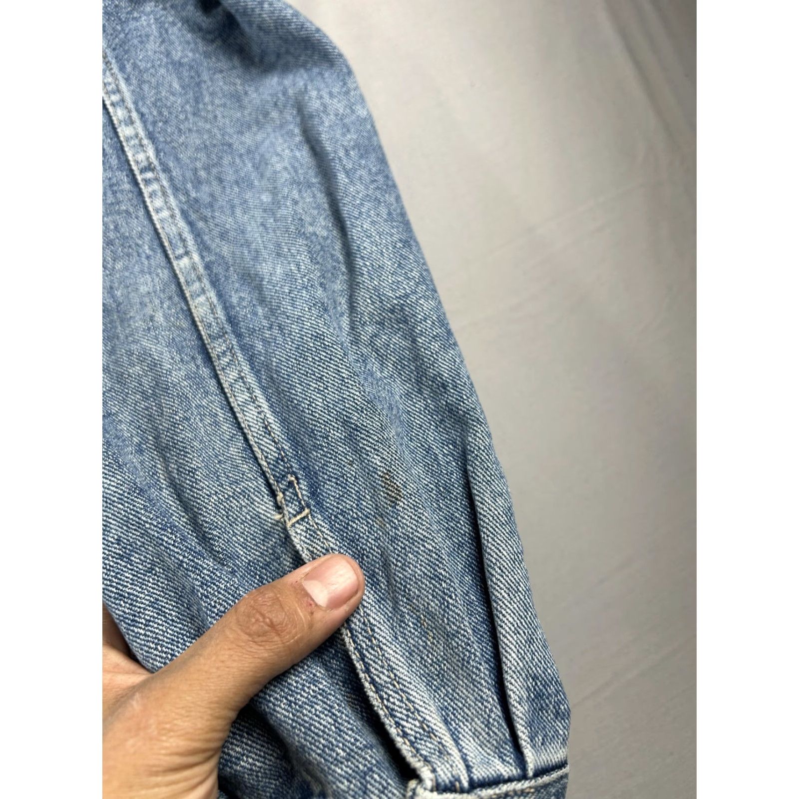 Banana Republic VINTAGE Banana Republic Denim Jacket Mens XL Blue Leather Collar Trucker 90s Size US XL / EU 56 / 4 - 7 Thumbnail