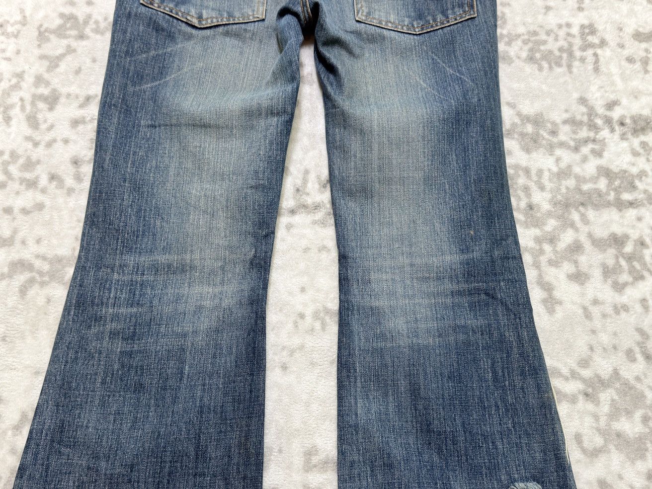 Japanese Brand Splendid Low Rise Distressed Flare Jeans Y2K Grunge Size US 32 / EU 48 - 13 Thumbnail