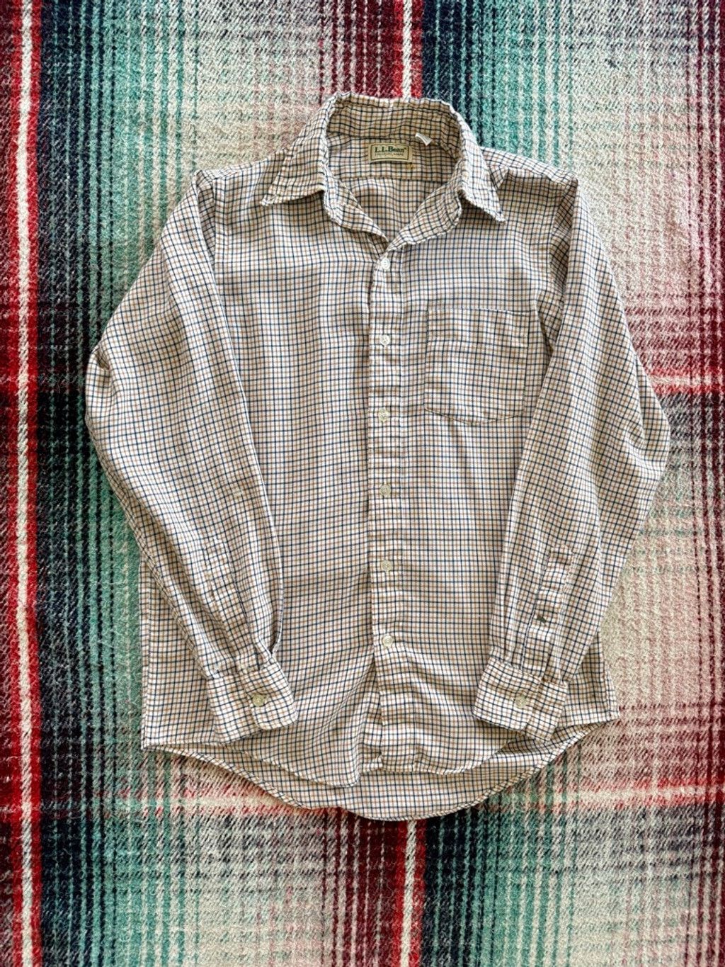 L.L. Bean 90s LL Bean tan/brown Check Flannel S Size US S / EU 44-46 / 1 - 1 Thumbnail