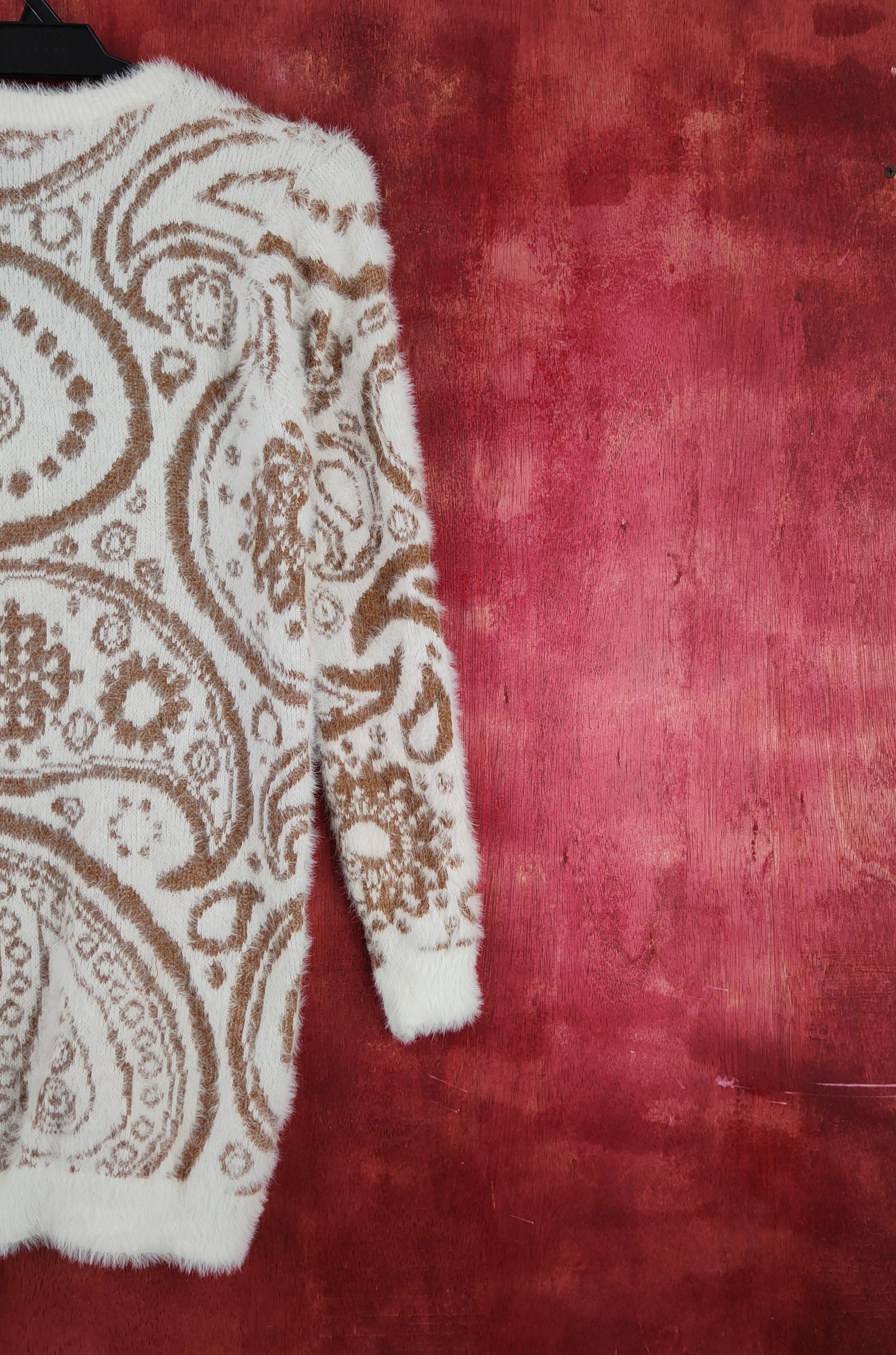 Homespun Knitwear × Japanese Brand Comma White Brown Shag Shaggy Fur Mohair Knitwear #S2004 Size M / US 6-8 / IT 42-44 - 9 Thumbnail