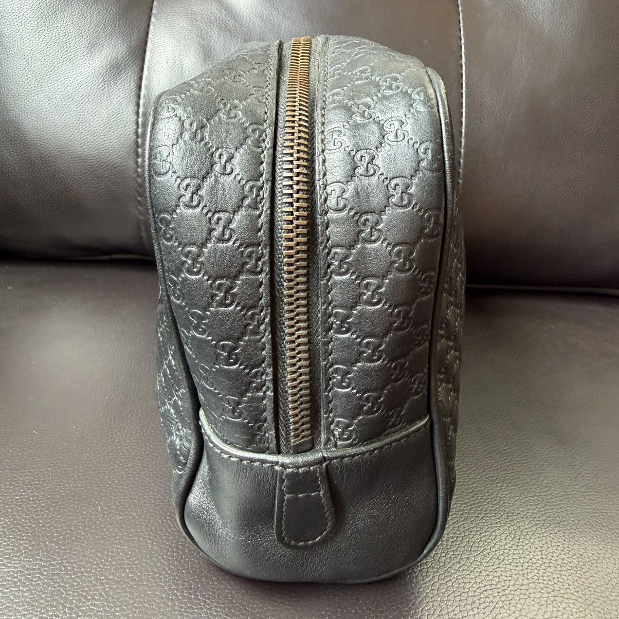Gucci Gucci - Microguccissima Calfskin Black Toiletry Bag Size ONE SIZE - 3 Thumbnail