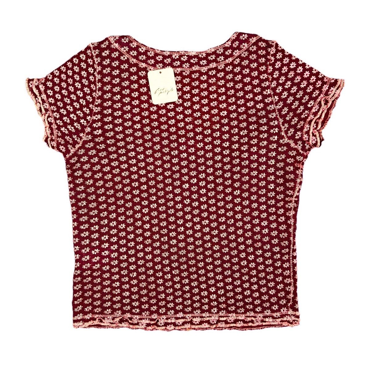 Free People Free People Garner Knit Womens Top Blouse Pattern Sz XS Size XS / US 0-2 / IT 36-38 - 11 Thumbnail