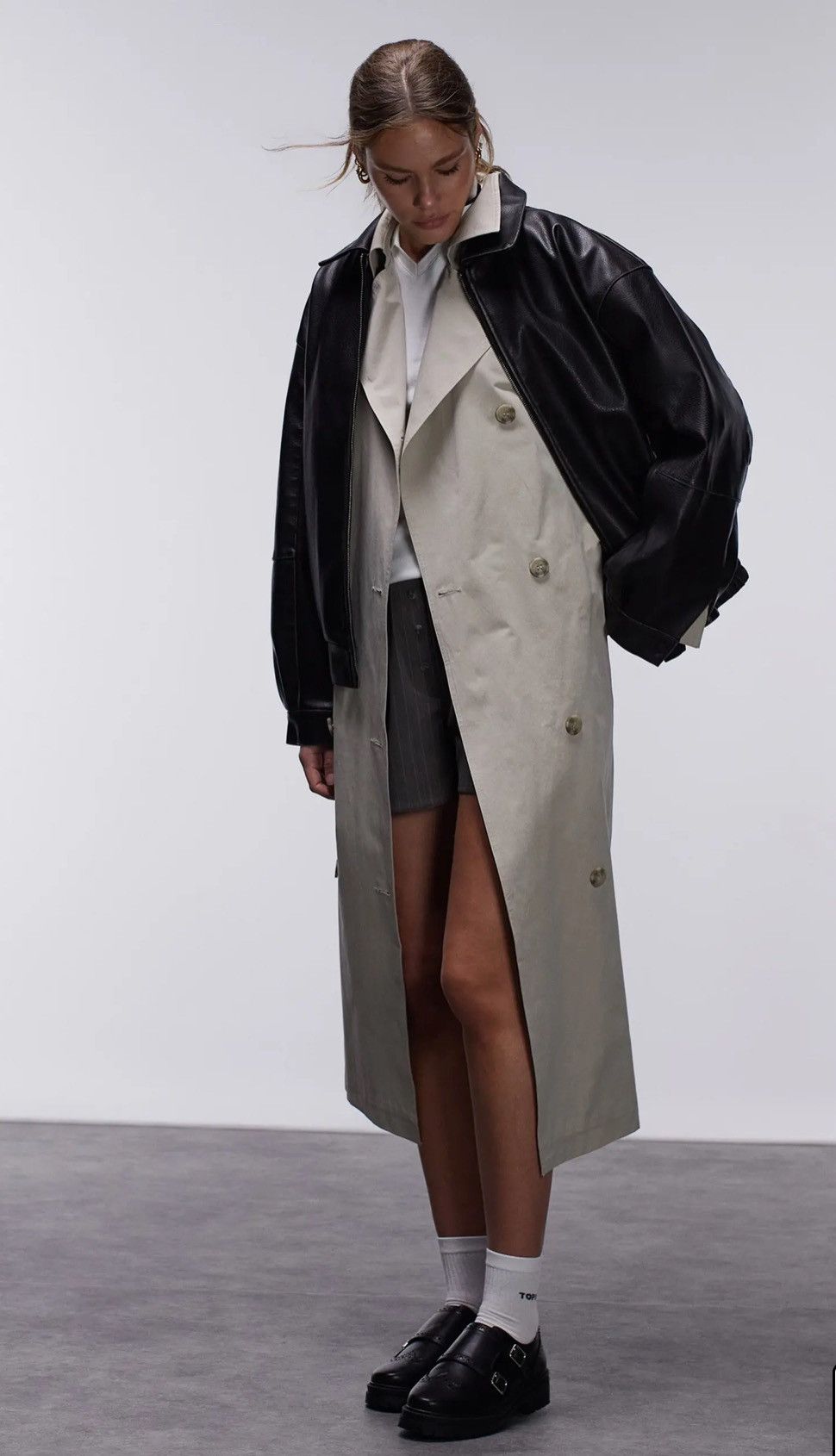 Topshop Topshop faux leather oversized bomber jacket in black Size S / US 4 / IT 40 - 7 Thumbnail