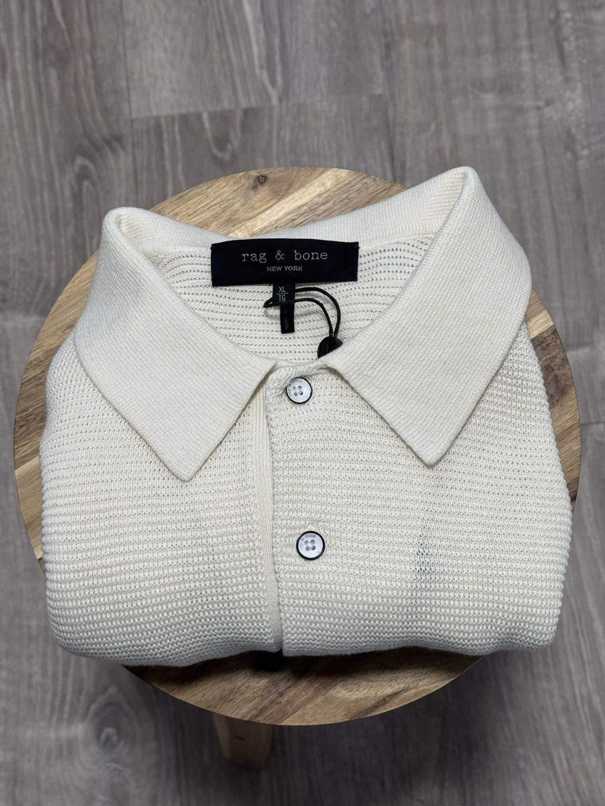 Rag & Bone rag & bone Lewis Polo Ivory Knit Sweater Shirt NWT XL Size US XL / EU 56 / 4 - 9 Thumbnail
