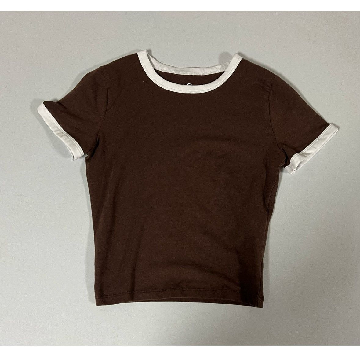 Hollister Hollister Brown White Ringer Tee Short Sleeve Shirt Top XXS🤎 Size XXS / US 00 / IT 34 - 2 Thumbnail