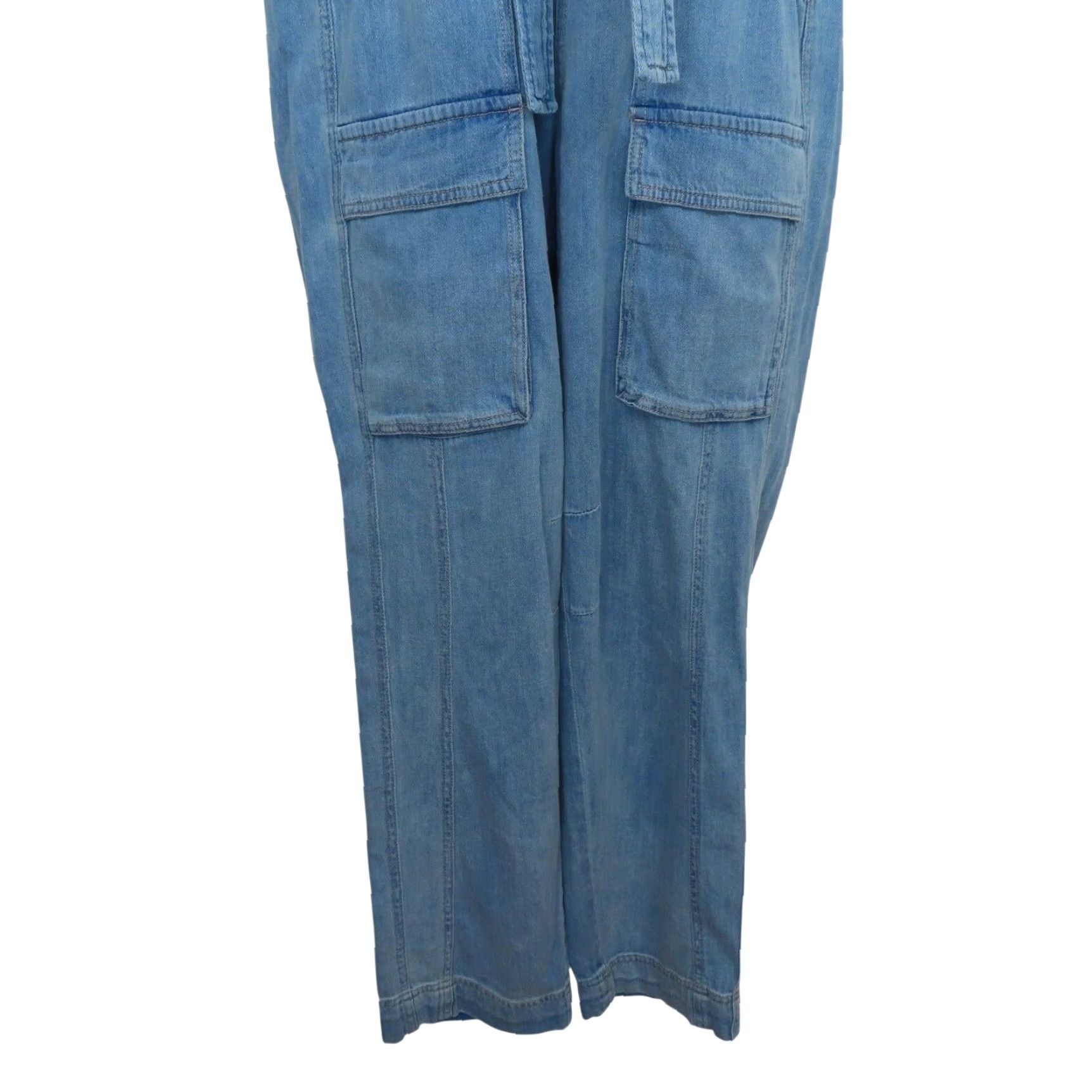 Free People Free People JumpSuit Womens Small Go West Denim Utility Mirage Blue OB1160882 Size 28" / US 6 / IT 42 - 5 Thumbnail