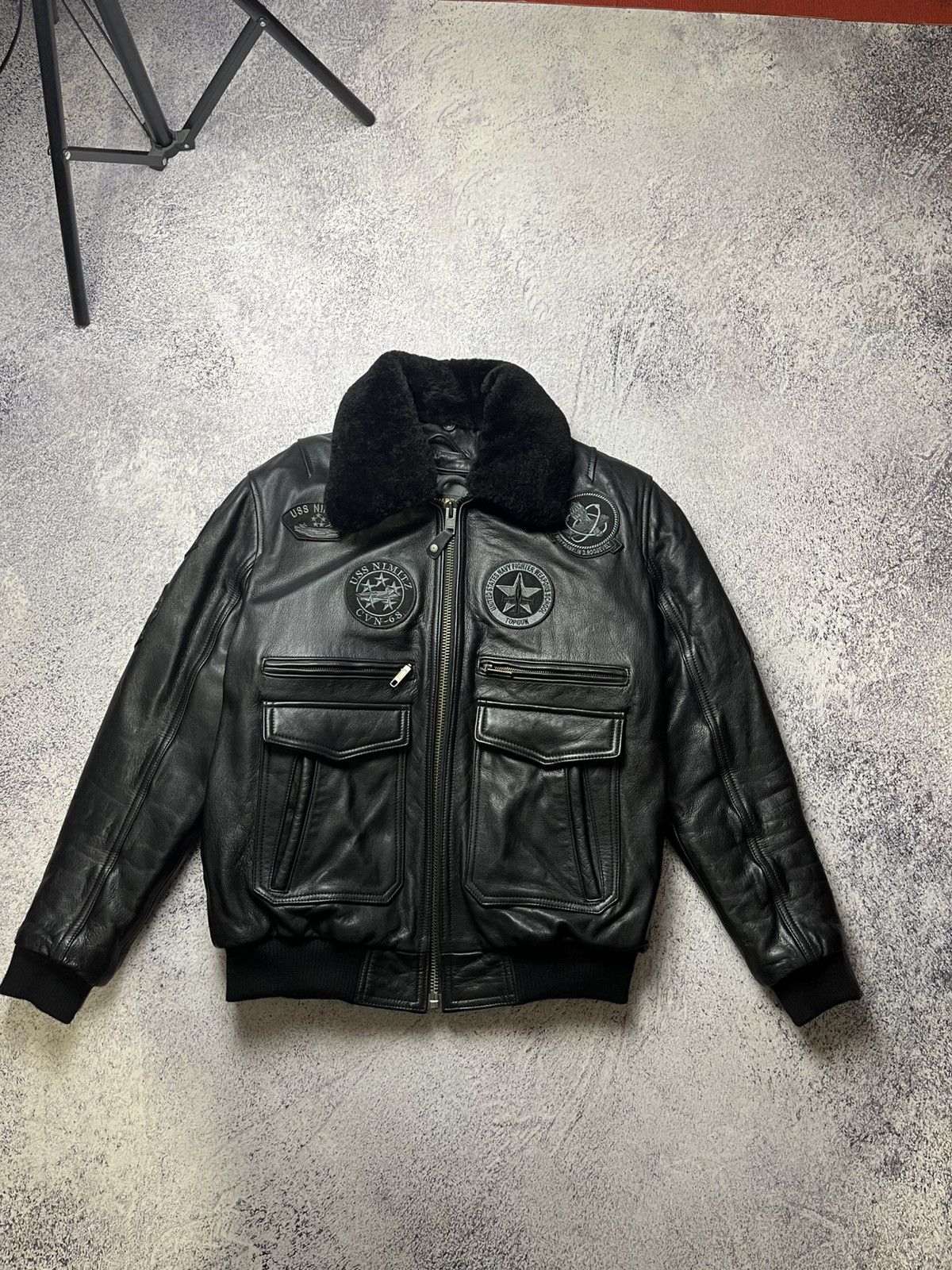 Vintage Vintage Leather Bomber Jacket Top Gan B3 Avirex Y2K Rare Size US M / EU 48-50 / 2 - 6 Thumbnail