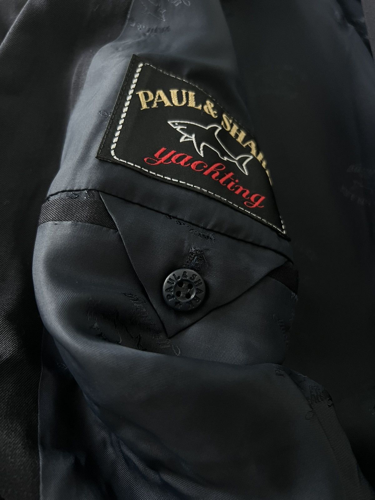Paul & Shark Paul Shark Double Breasted Blazer Black Gold Buttons Classic Size 54R - 15 Thumbnail