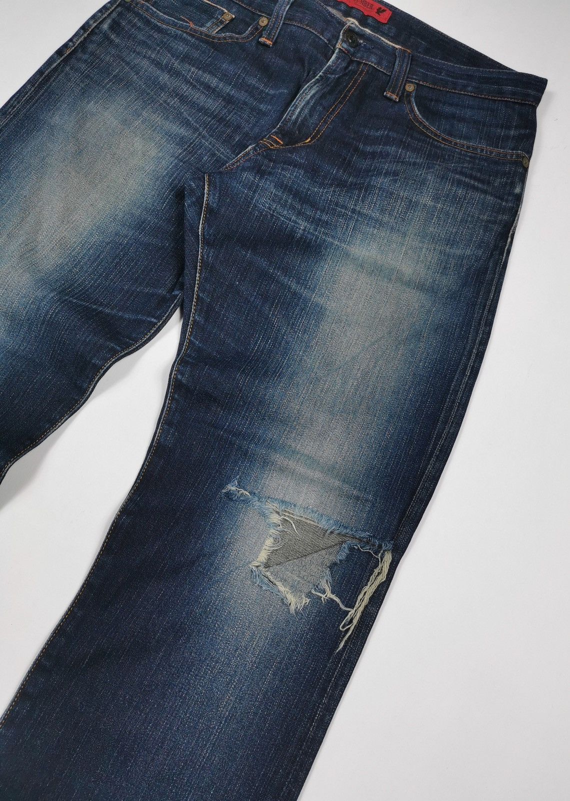 Japanese Brand Selvedge Back Number Japan Tight Straight Ankle Jeans Size US 34 / EU 50 - 2 Thumbnail