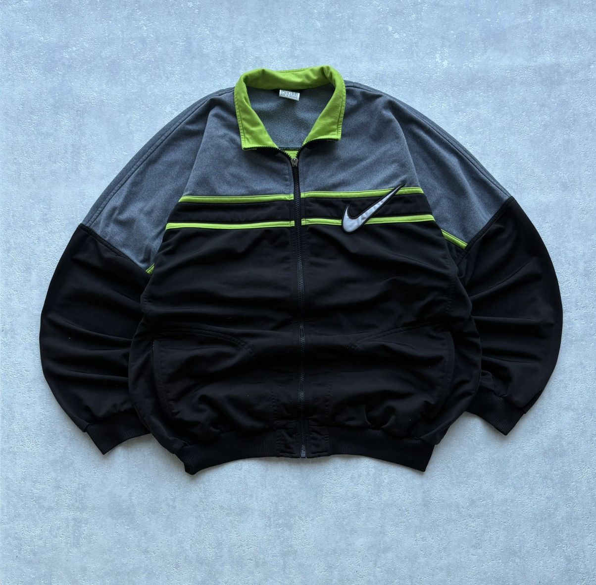 トップス 00s OLD NIKE truck jacket double zip y2k Nike 90s Nike Vintage Track Zip Jacket Double Logo Rare Y2K | Grailed