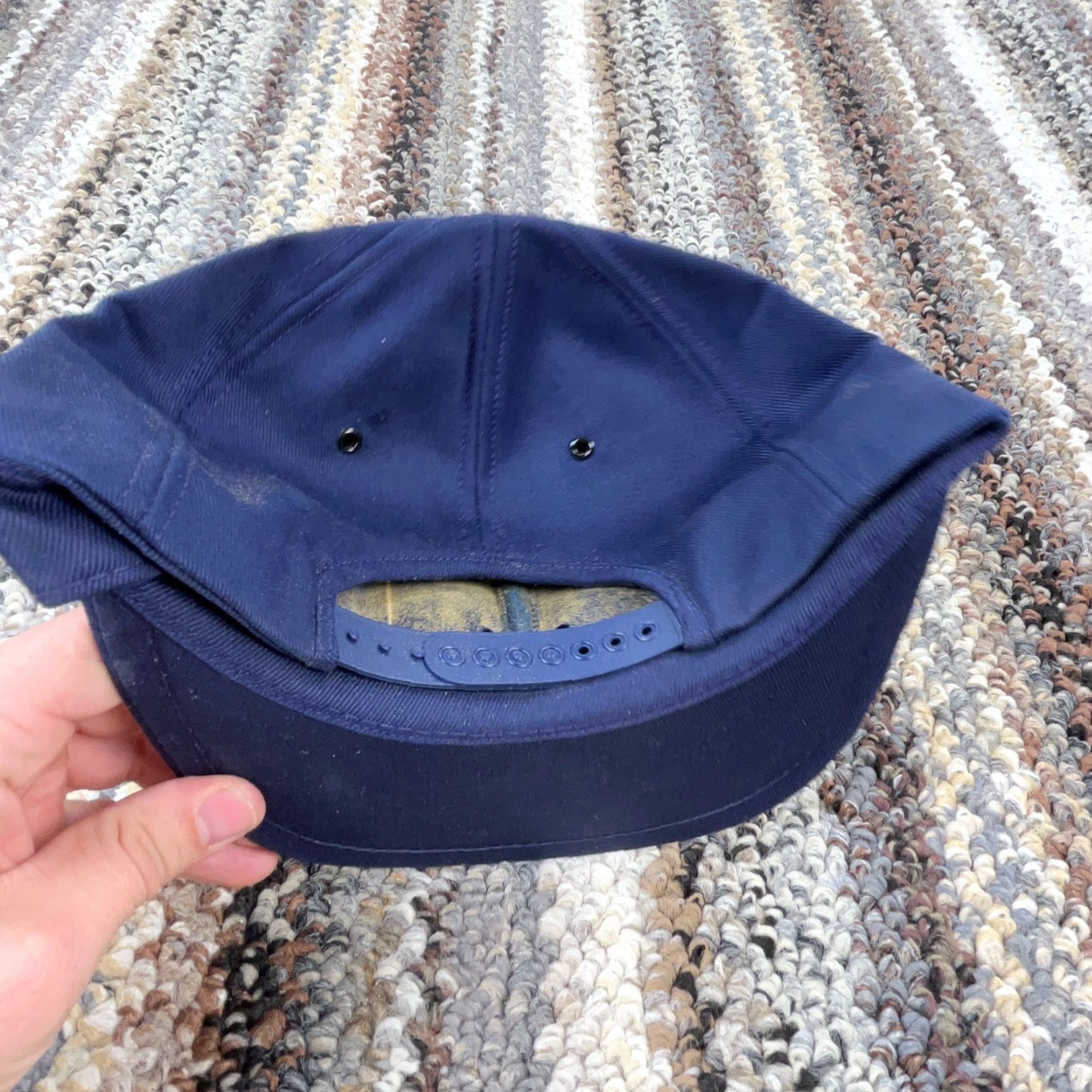 J Brand VINTAGE K-Brand Trucker Hat Snapback Blue Silver USA Patch 80s Retro Mens One Size Size ONE SIZE - 5 Thumbnail