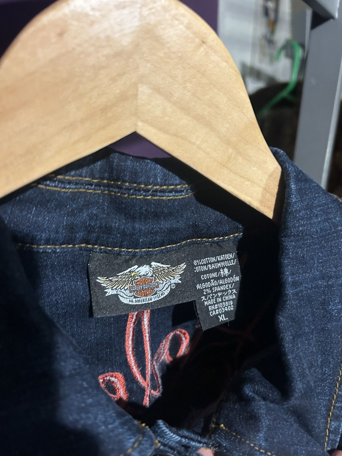 Harley Davidson Harley Davidson Embroidered Flower Jean Jacket Size XL / US 12-14 / IT 48-50 - 6 Thumbnail