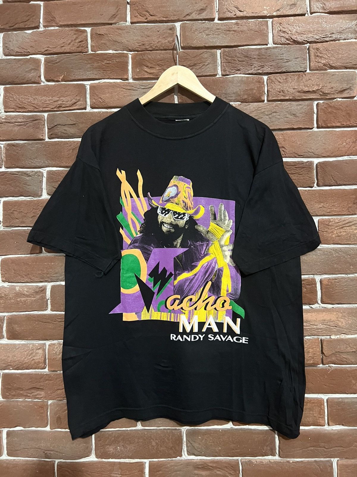 Vintage Rare Vintage 90s Macho Man WWE WWF Wrestling Promo Tee Size US L / EU 52-54 / 3 - 1 Thumbnail