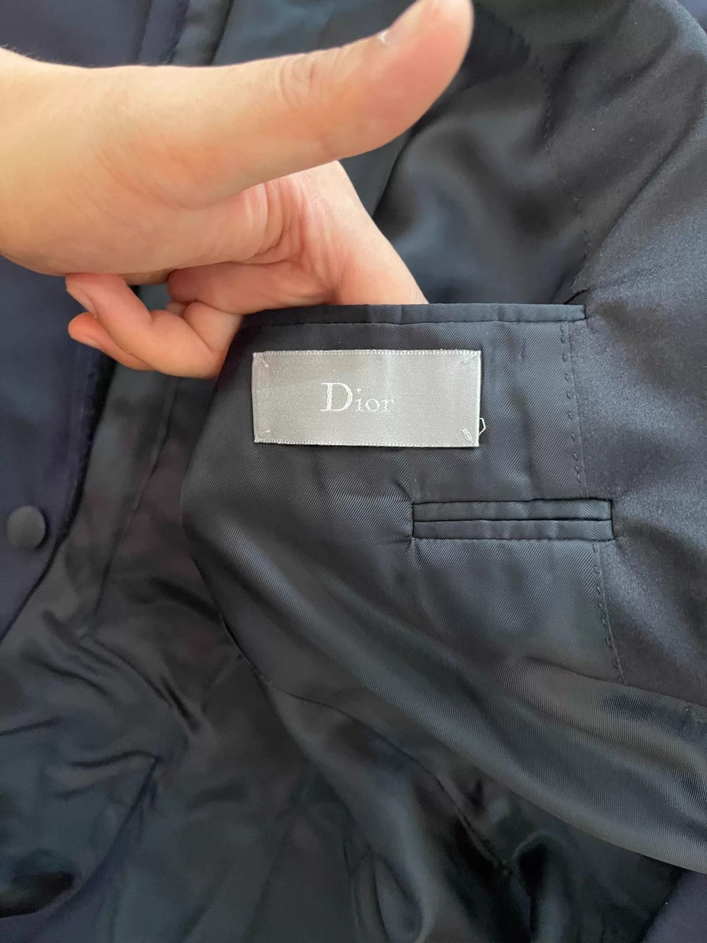 Dior DIOR 46 Peak Lapel Suit Wool & Cashmere Lapel Stitch Size 46R - 5 Thumbnail