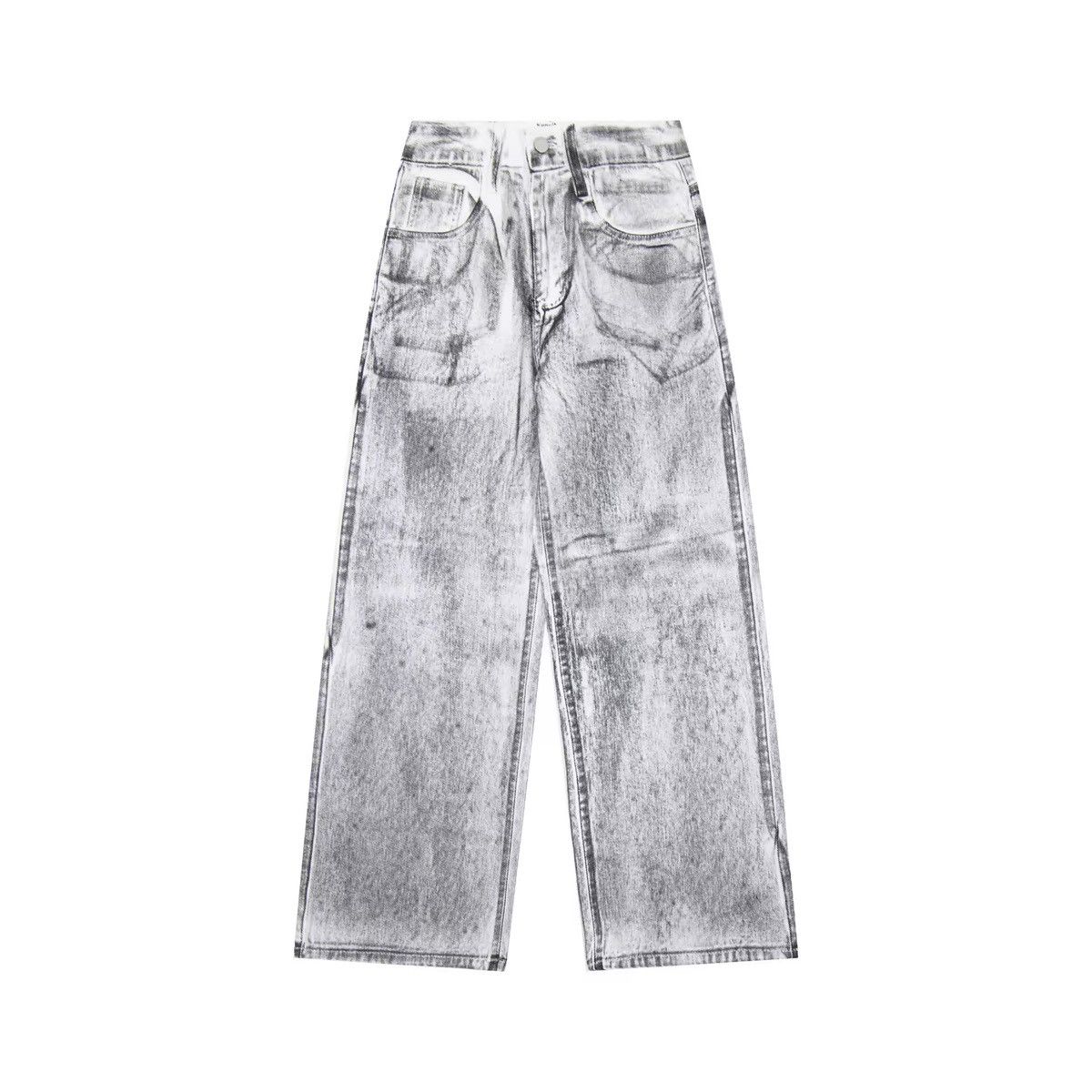 Jean × Vintage Streetwear tie-dye washed dirty white baggy jeans y2k Size US 34 / EU 50 - 2 Thumbnail