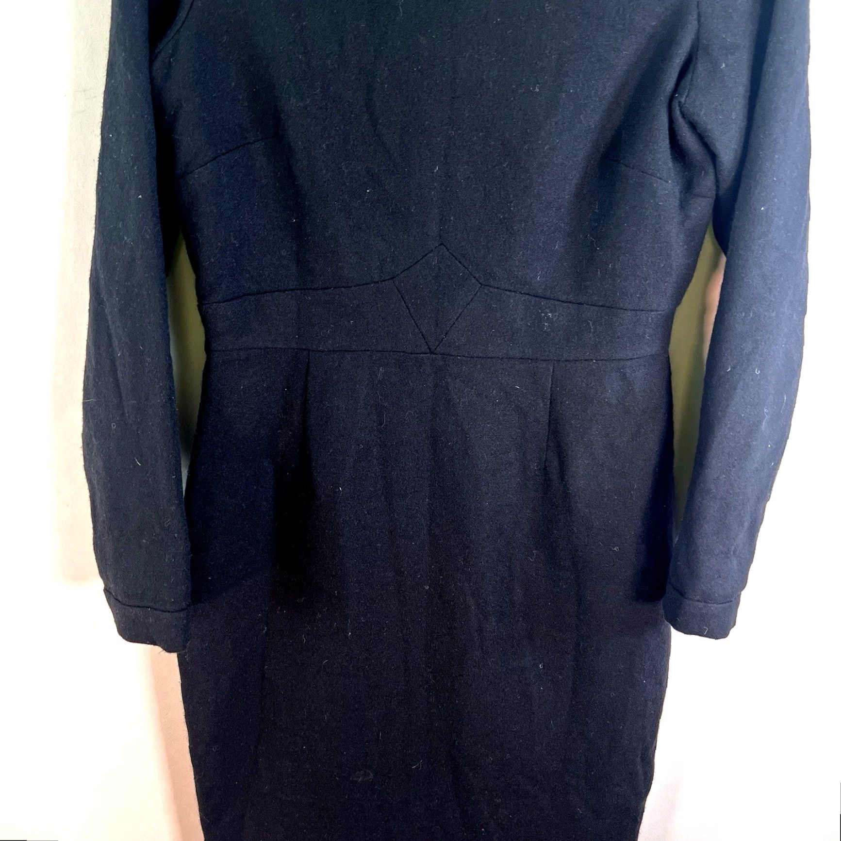 Vintage TOCCA Wool Blend Sheath Knee Dress Size 8 Black Size M / US 6-8 / IT 42-44 - 3 Thumbnail