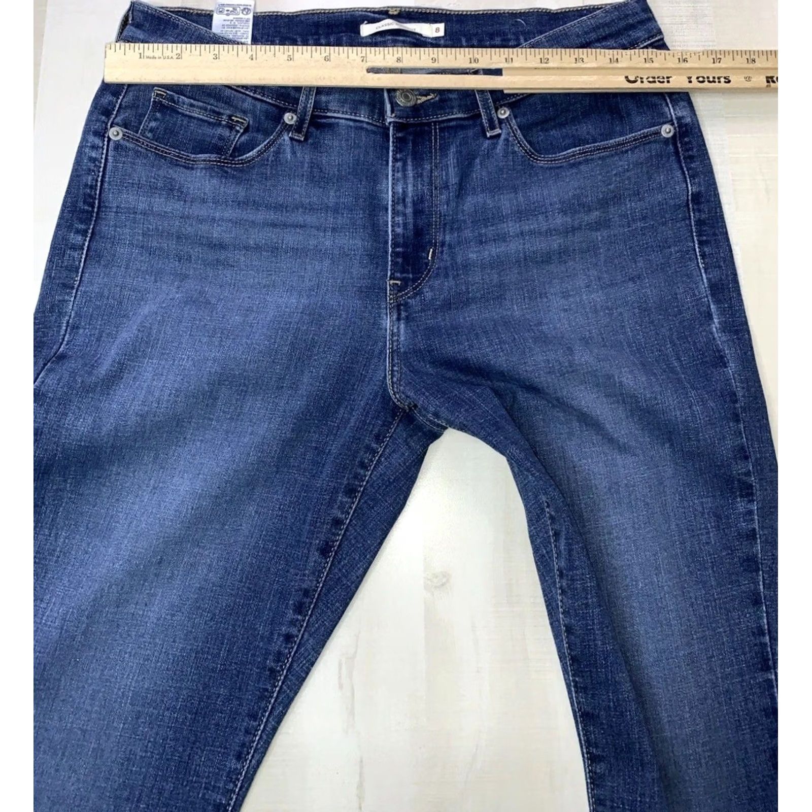Levi's Levi’s Classic Bootcut Stretch Mid Rise Jeans Women’s 8 Blue Denim Regular Inseam 30 Size 30" / US 8 / IT 44 - 4 Thumbnail