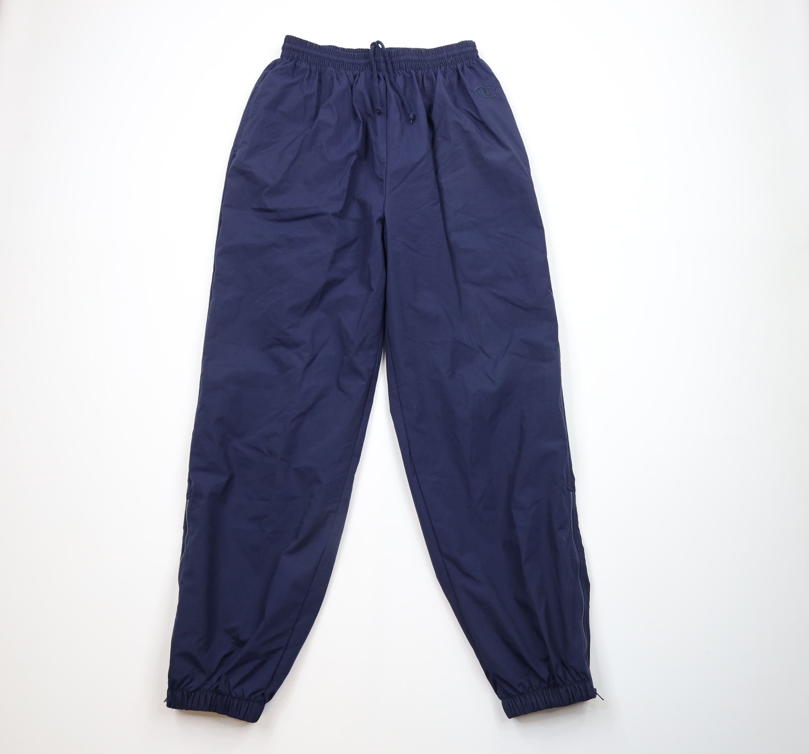 Champion × Vintage Vintage 90s Champion Lined Cuffed Nylon Joggers Pants Blue Size US 36 / EU 52 - 1 Thumbnail
