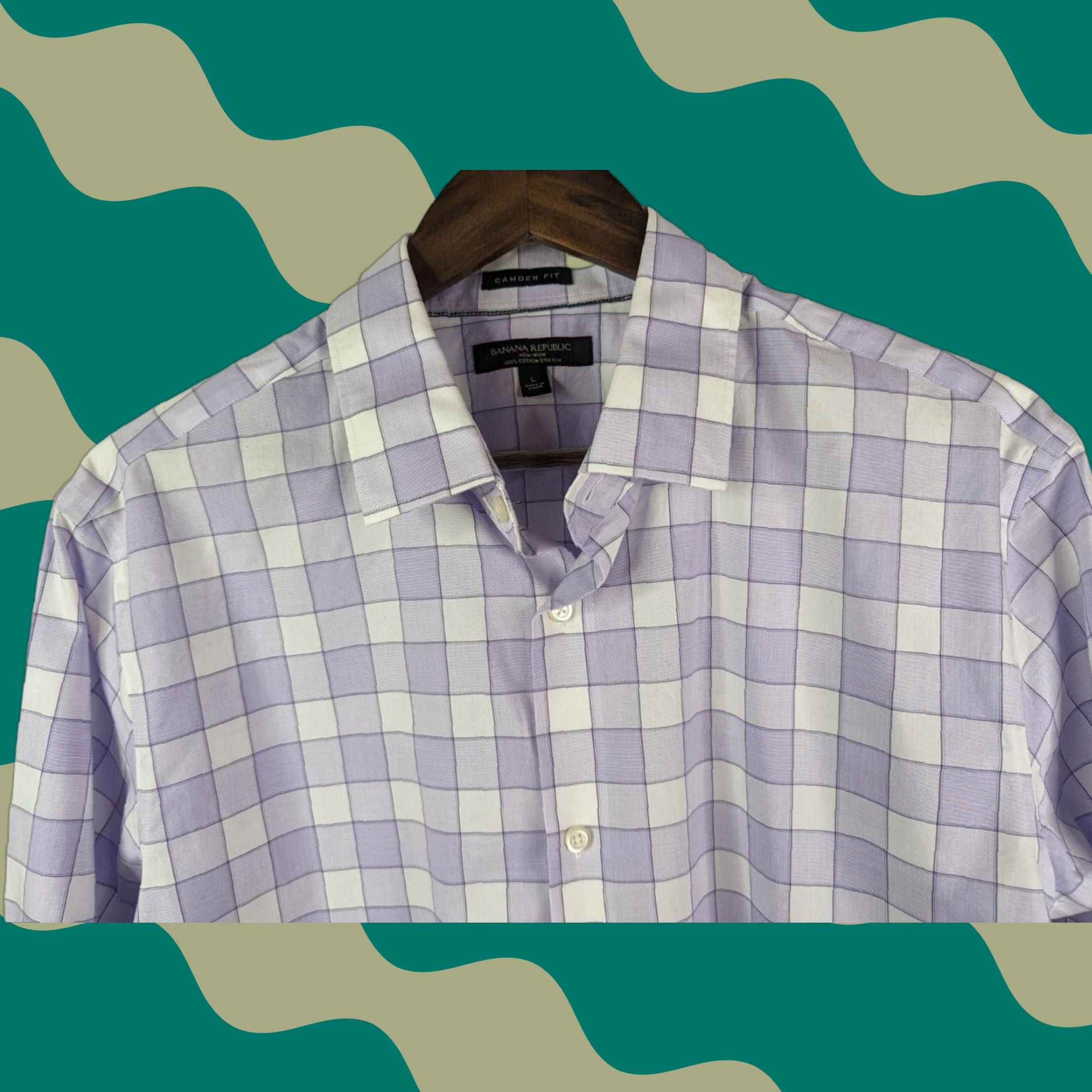 Banana Republic Banana Republic Purple Plaid Camden Fit Non-Iron Mens Large Long Sleeve Shirt Size US L / EU 52-54 / 3 - 1 Thumbnail