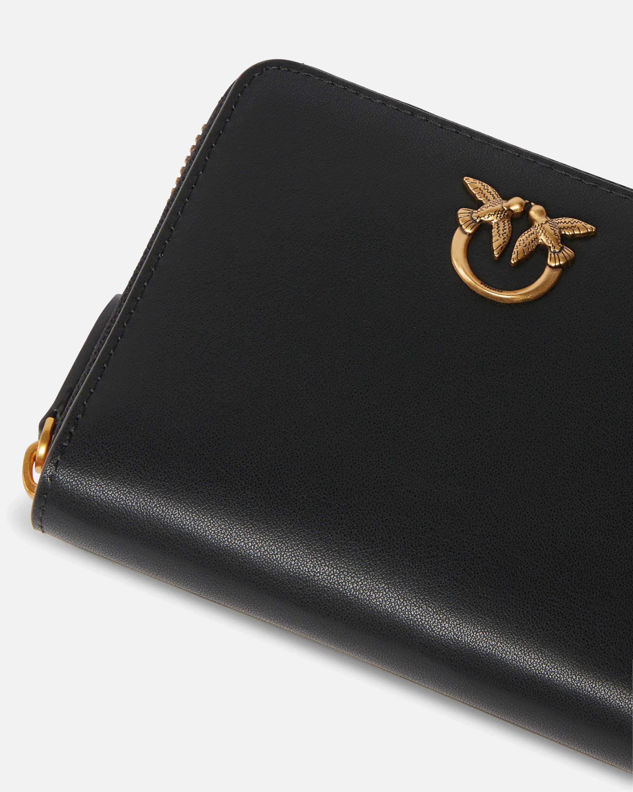 Pinko o1s22i1n0824 Size: OS / Leather Zip-Around Wallet in Black Size ONE SIZE - 3 Thumbnail