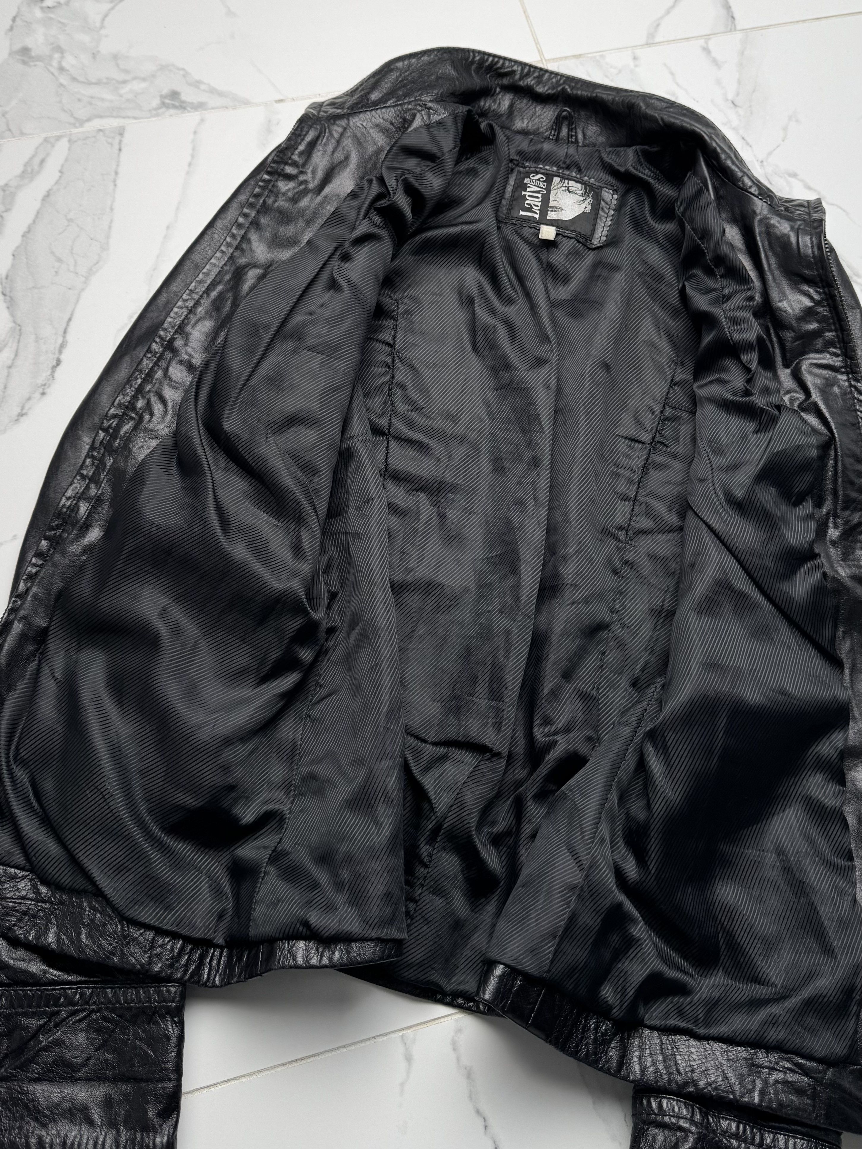 Japanese Brand Y2K Leather Jacket Womens Slim Fit Zip Up Biker Moto Coat Size S / US 4 / IT 40 - 9 Thumbnail