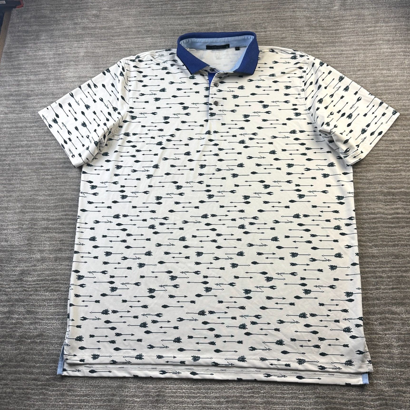 Vintage Greyson Polo Shirt Mens XL White Logo Golf Performance All Over Print Shirt Short Sleeve Button Collar Classic Size US XL / EU 56 / 4 - 2 Thumbnail