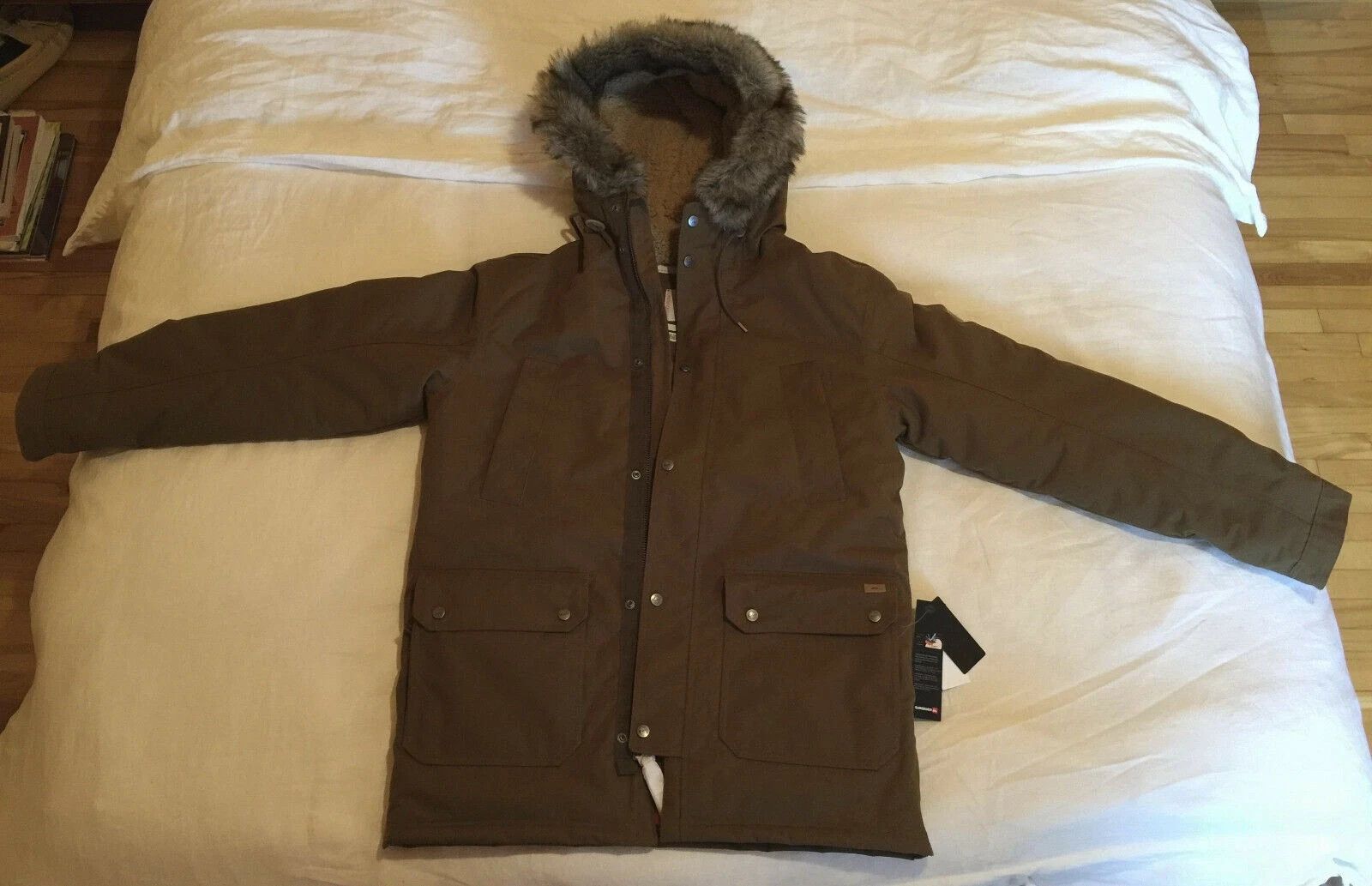 Quiksilver QUIKSILVER FERRIS PARKA BROWN COAT - SMALL DEFECT Size US M / EU 48-50 / 2 - 4 Thumbnail