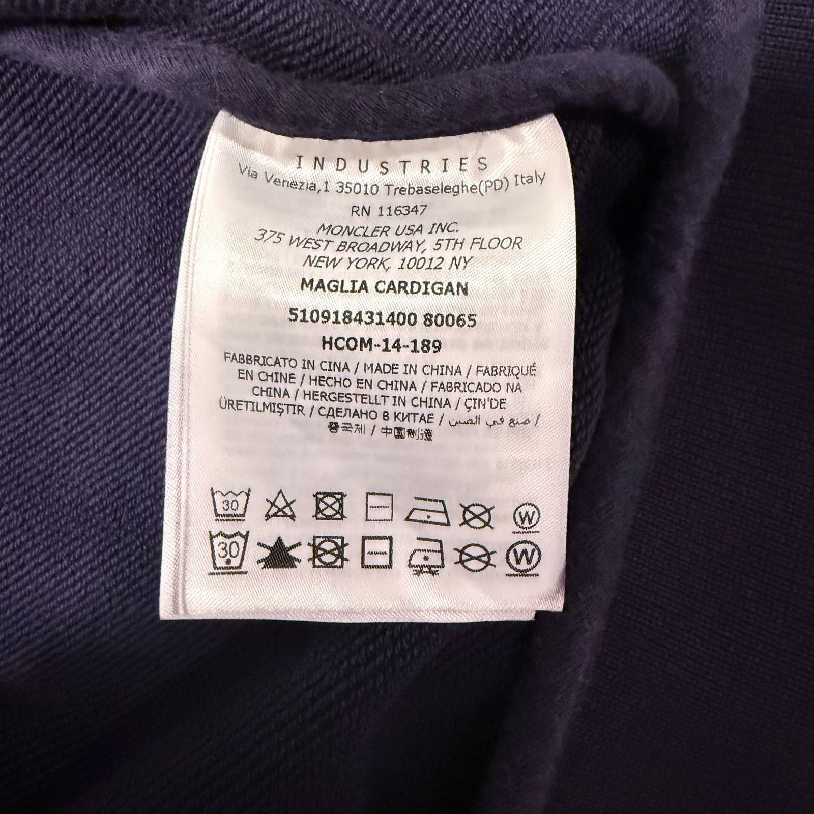Moncler Moncler Navy Cotton Zip Hoodie with Logo Patch (Size M) Size US M / EU 48-50 / 2 - 8 Thumbnail