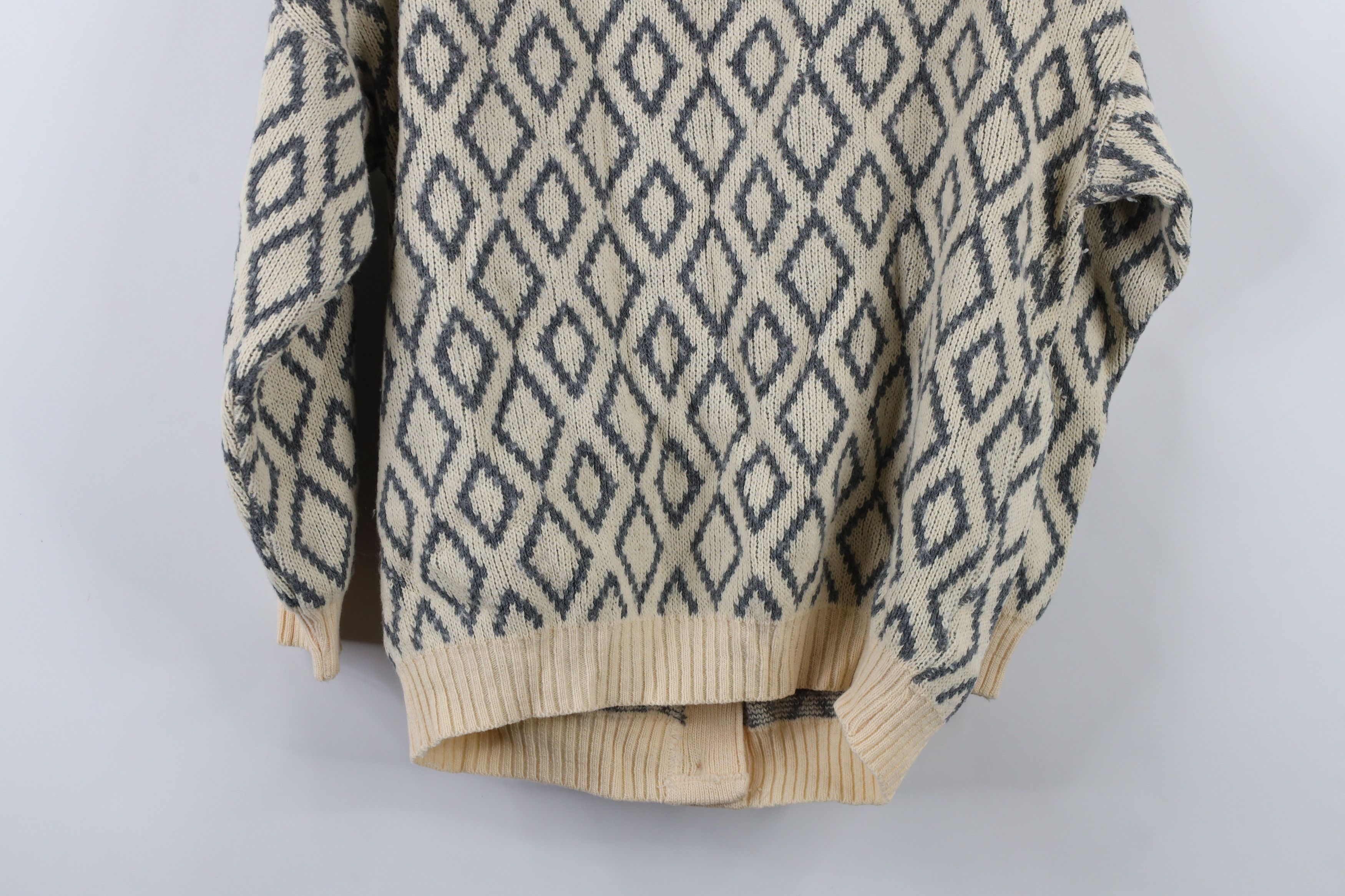 Vintage Vintage 90s Streetwear Diamond Knit Cardigan Sweater Size M / US 6-8 / IT 42-44 - 11 Thumbnail