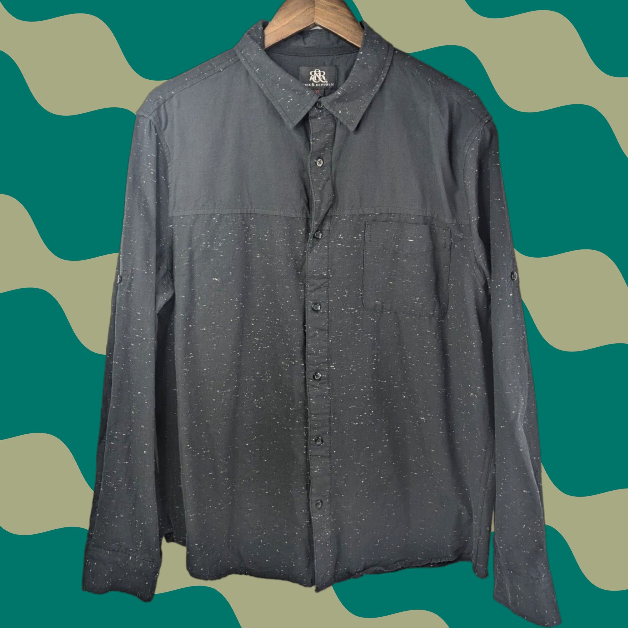 Vintage Rock & Republic Black Long Sleeve Cotton Shirt Men XL Button-Up Size XL Size US XL / EU 56 / 4 - 1 Thumbnail