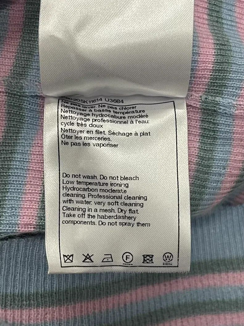 Chanel Chanel 25B pink blue striped cashmere short sleeves Size XS / US 0-2 / IT 36-38 - 6 Thumbnail
