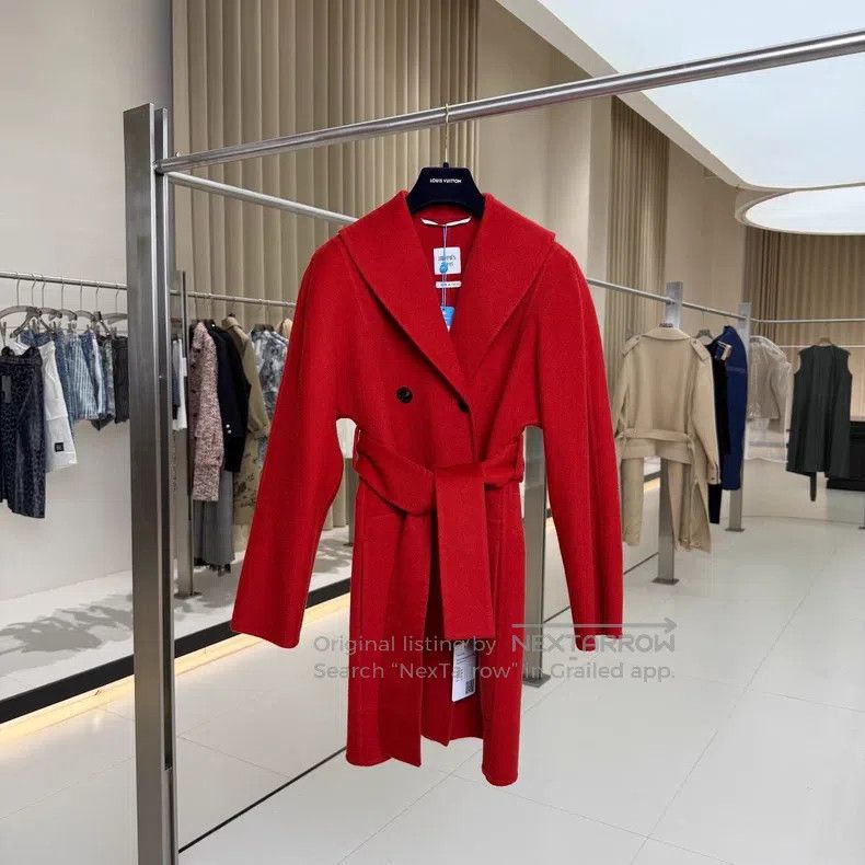 Hermes Hermes Red Cashmere Double Breasted Coat Size XXS / US 00 / IT 34 - 1 Thumbnail