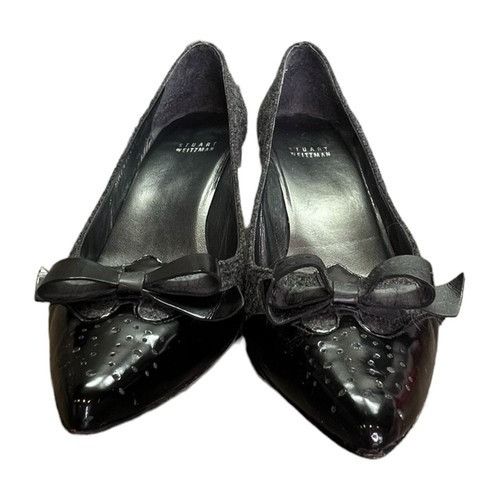 Stuart Weitzman STUART Weitzman Black Grey Pumps 2” Heeled Shoes Bow Size 9M Size US 9 / IT 39 - 12 Thumbnail