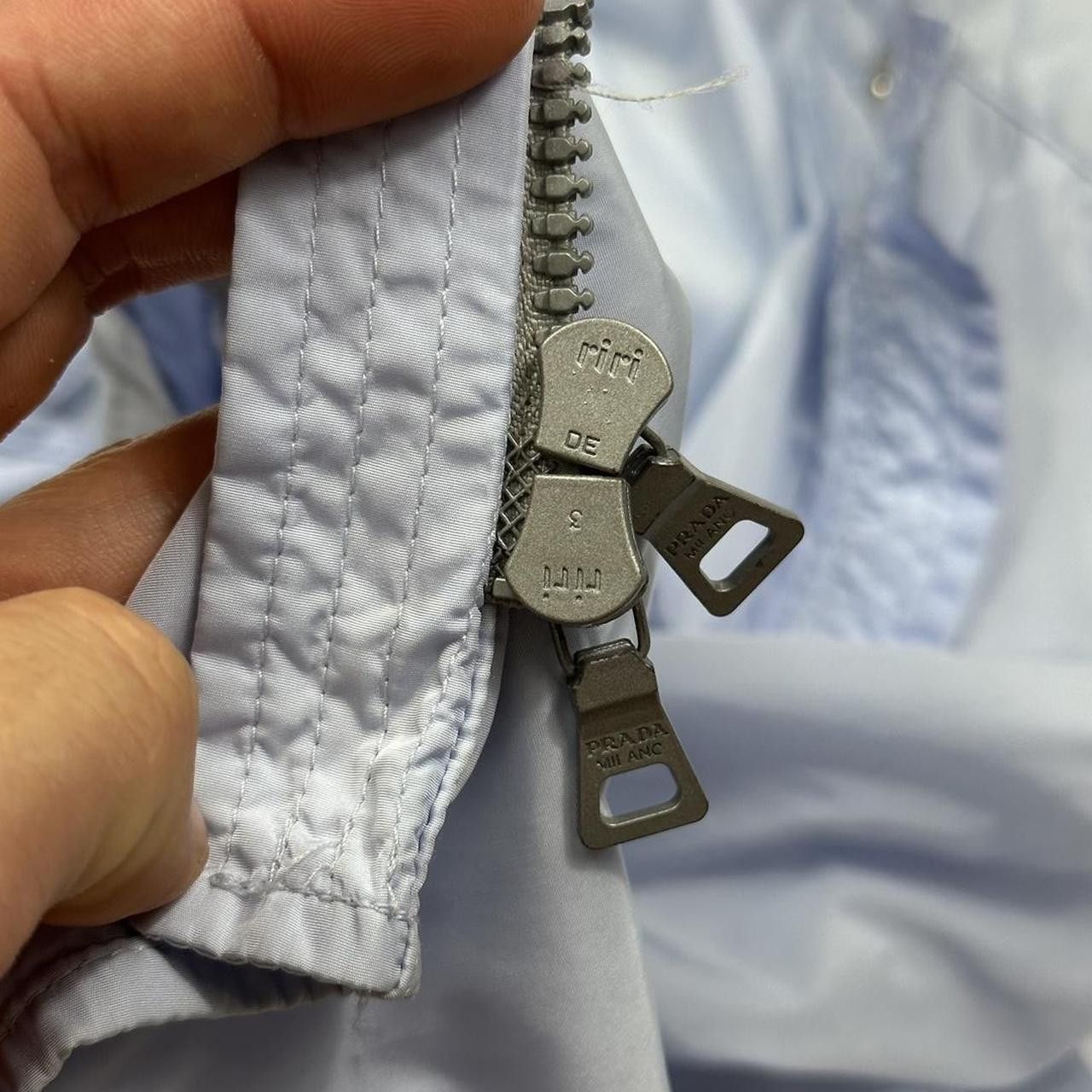Prada Prada Sport SS00 Ice Blue Nylon Moto Detailed Jacket - IT42 Size S / US 4 / IT 40 - 8 Thumbnail