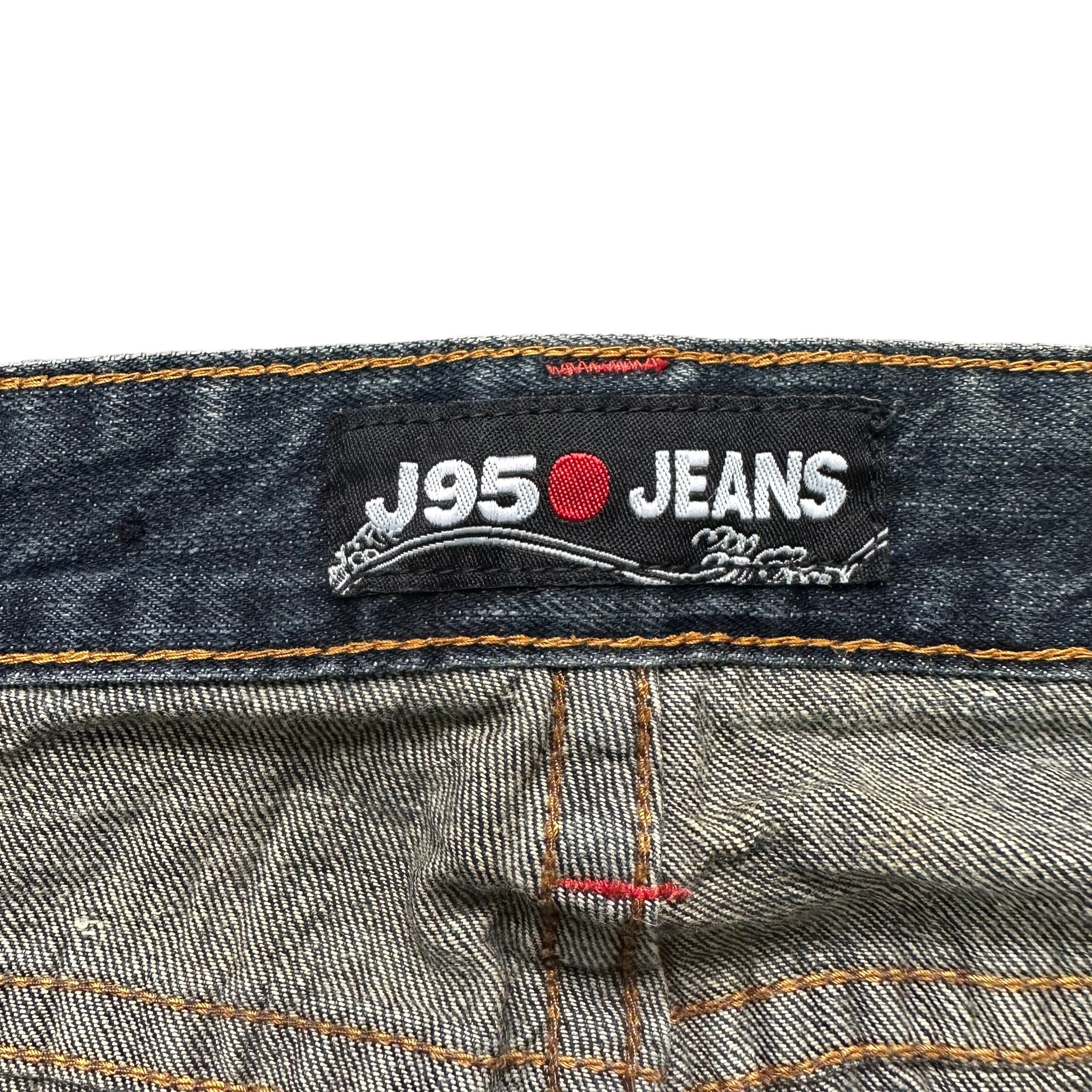 Japanese Brand J950 JEANS SUKAJAN EMBROIDERED SKELETON DENIM PANT #7801-177 Size US 35 - 12 Thumbnail