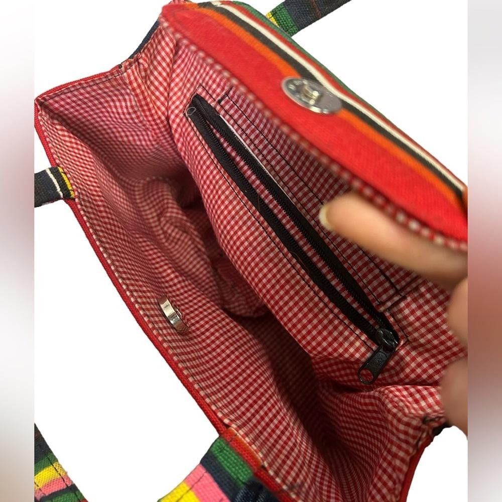 Designer kate spade l Vintage 1980’s Striped Cloth Handbag Size ONE SIZE - 10 Thumbnail
