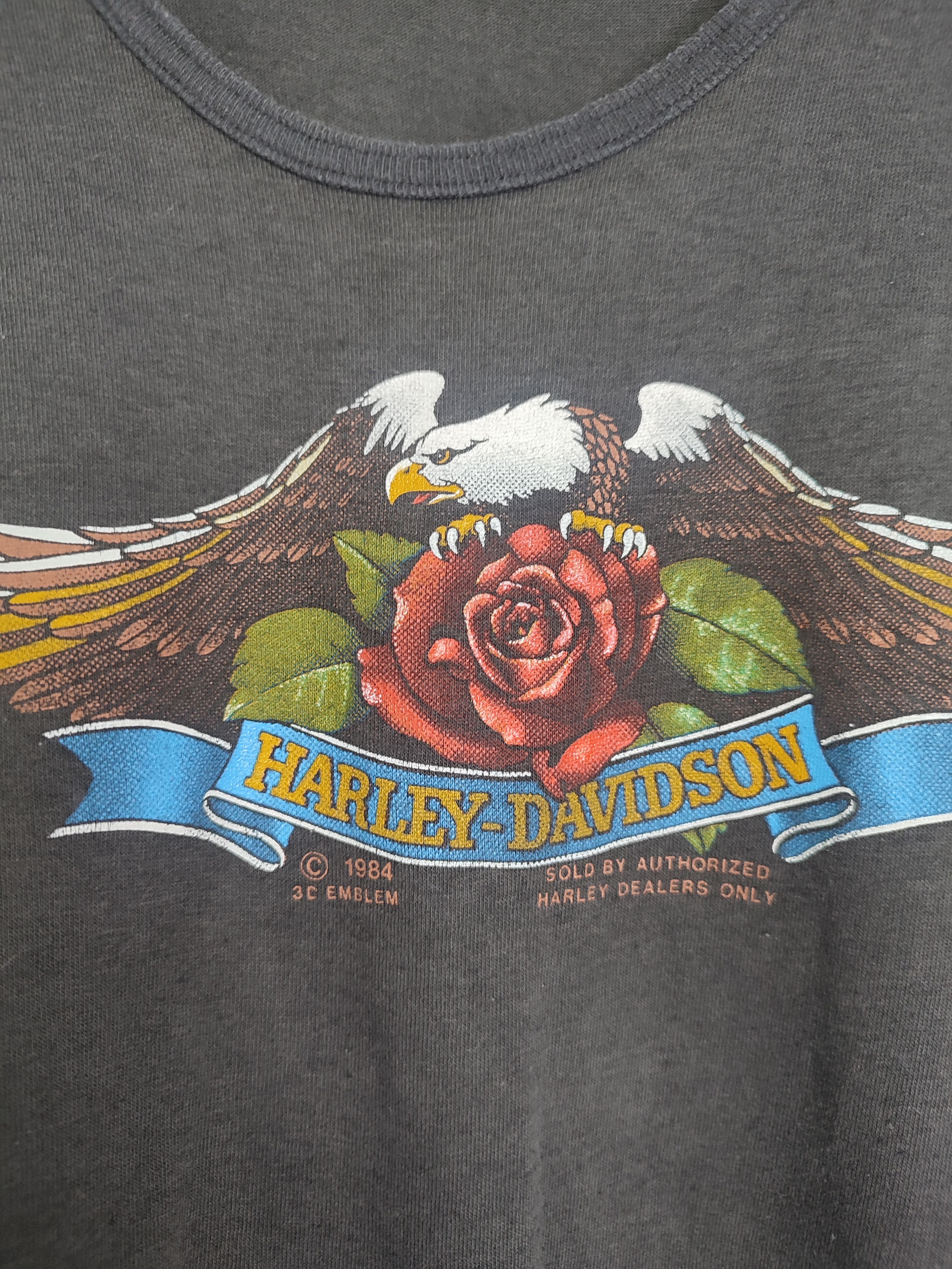 Harley Davidson Vintage 1984, 3D Emblem, tee women Size L / US 10 / IT 46 - 2 Thumbnail