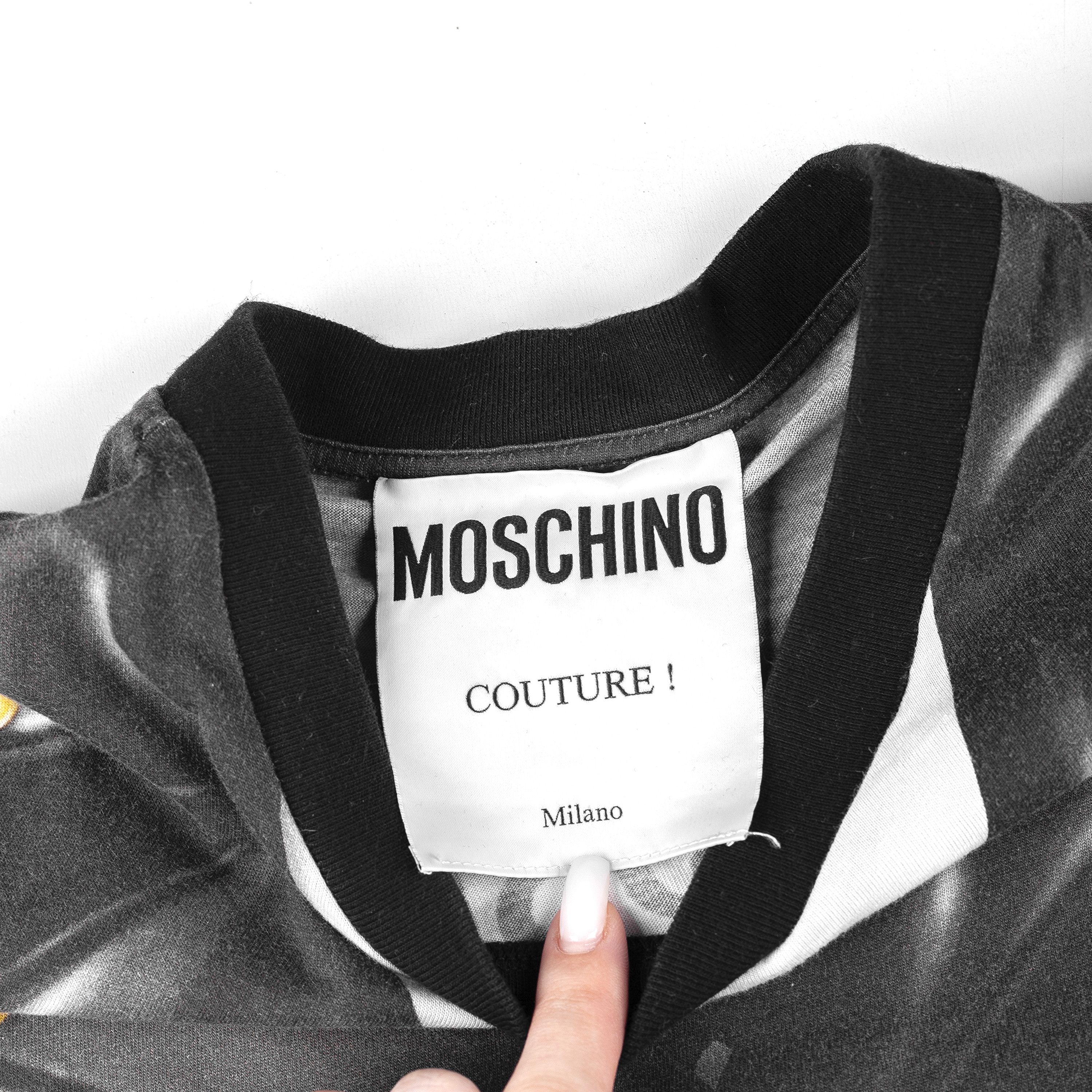 Moschino Moschino Couture Black Leather Jacket Print Top Size S / US 4 / IT 40 - 9 Thumbnail