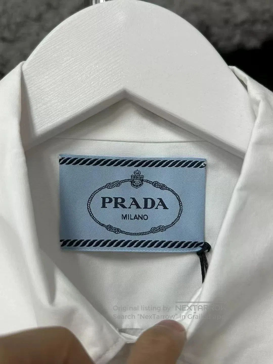 Prada Prada White Red Oversized Heart Logo Shirt. Size S / US 4 / IT 40 - 5 Thumbnail