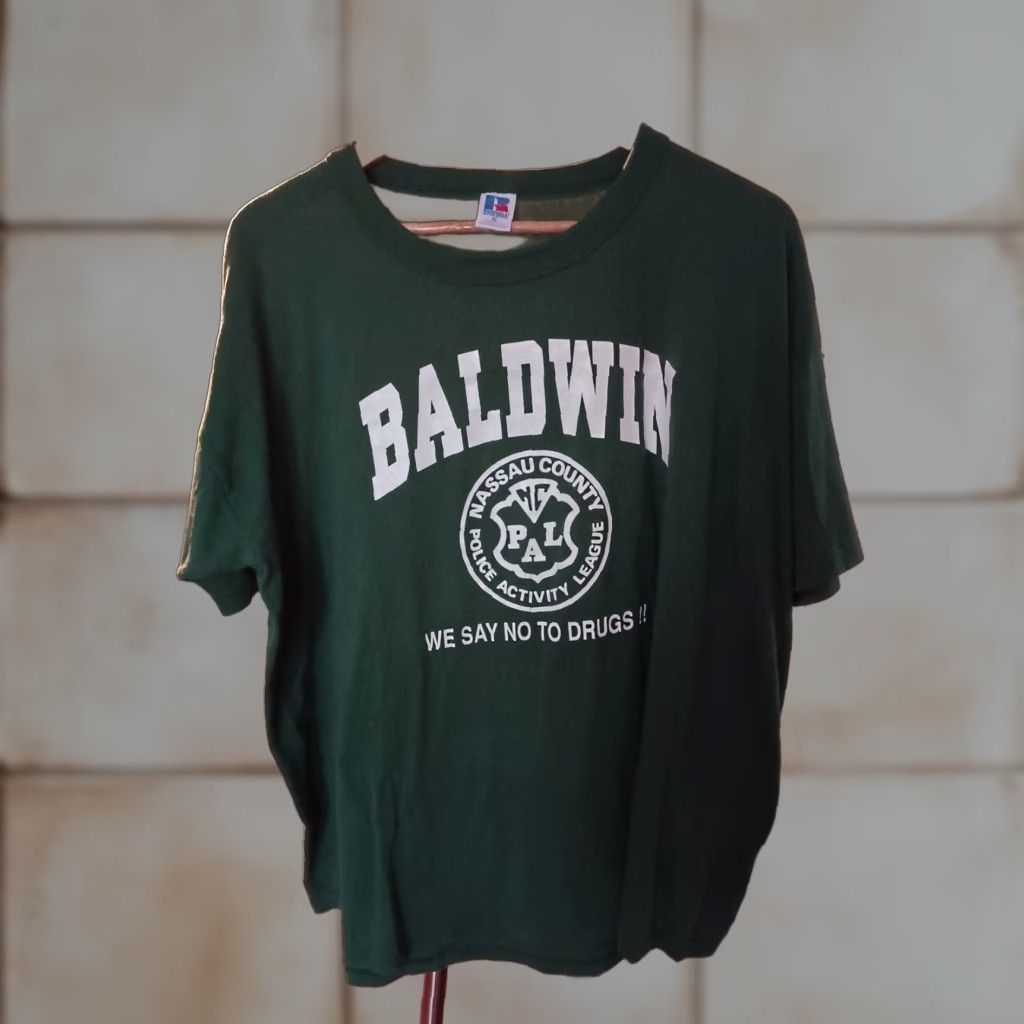 Russell Athletic VINTAGE Russell Athletic T-Shirt Men XL Green Nassau PAL Baldwin Long Island New York Logo 90s Police Size US XL / EU 56 / 4 - 1 Thumbnail