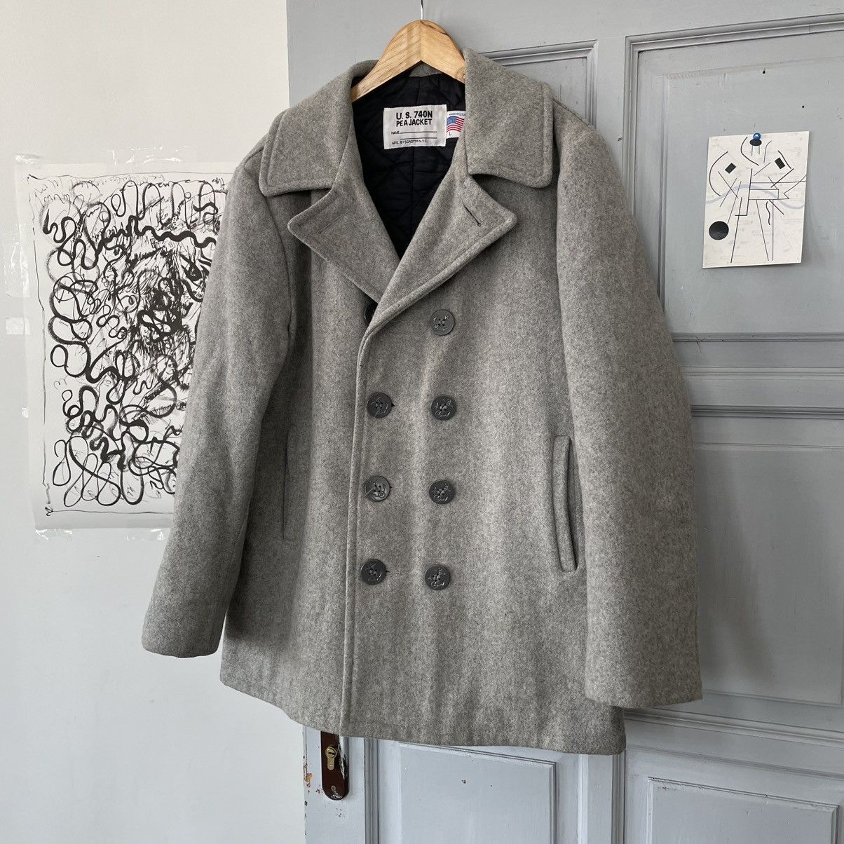 Schott × Vintage Schott U.S. 740N Pea Wool Jacket Made In USA Size US L / EU 52-54 / 3 - 3 Thumbnail