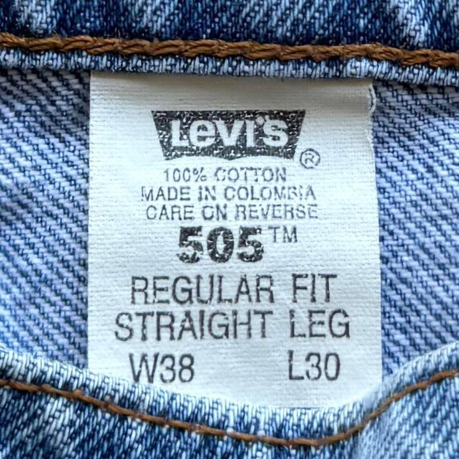 Levi's × Levi's Vintage Clothing × Vintage Vintage 90s Levi’s 505 Orange Tab Straight Leg Denim Jeans Size US 37 - 4 Thumbnail