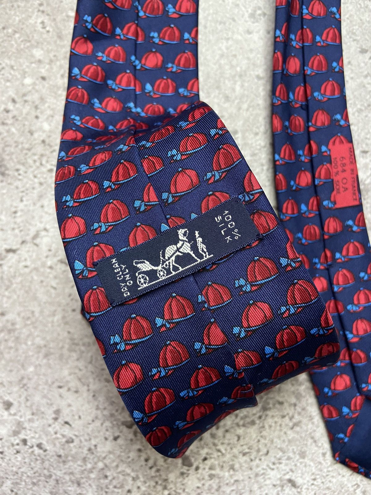 Hermes Hermes Silk Tie Jockey Cap print Size ONE SIZE - 4 Thumbnail