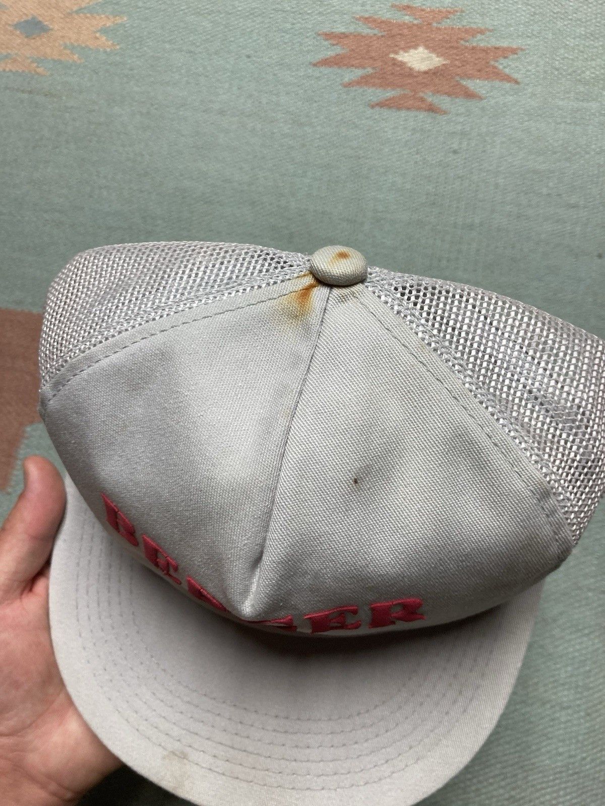 Vintage vtg 80s trucker hat Berger con Agra farm stain worn USA made Size ONE SIZE - 4 Thumbnail