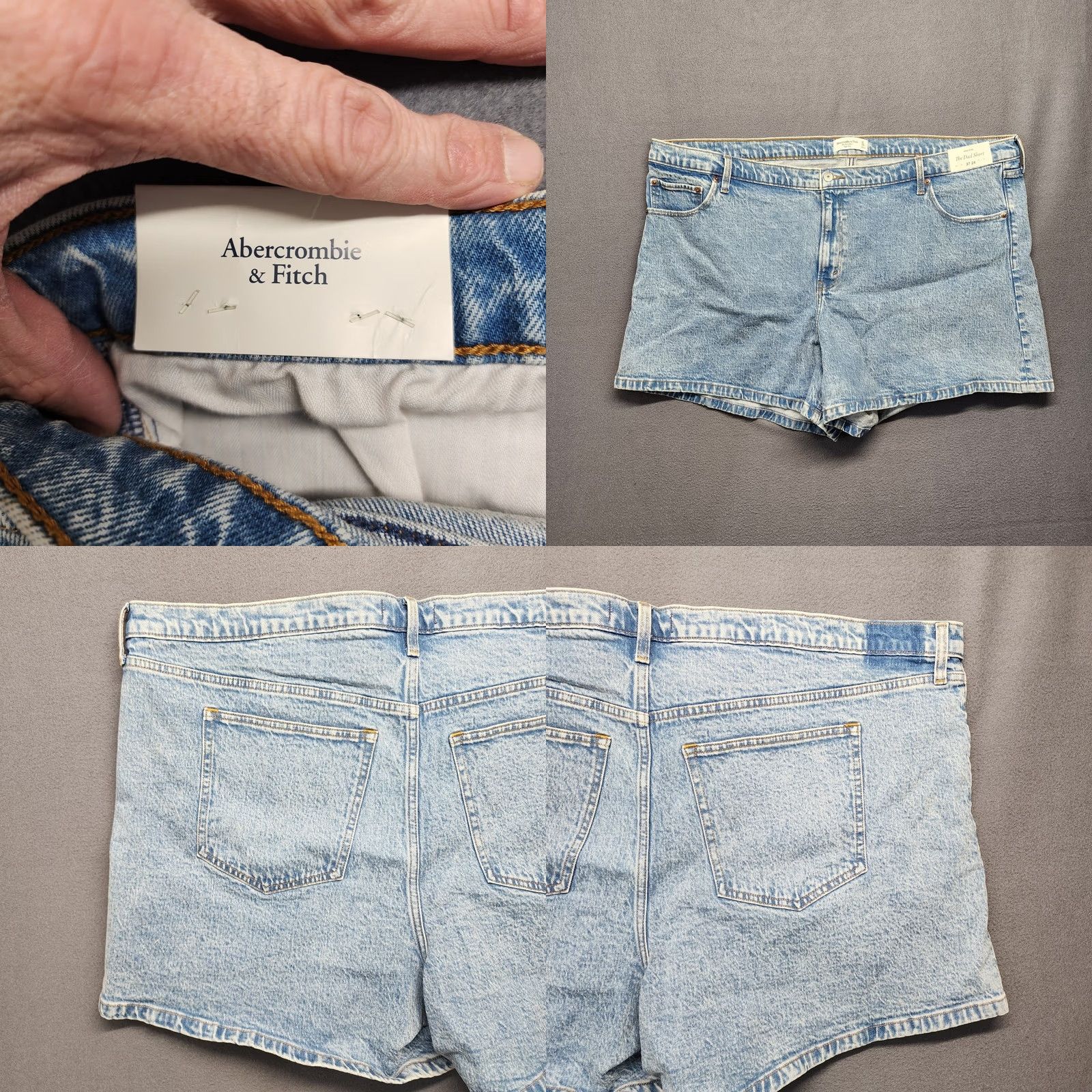 Abercrombie & Fitch VINTAGE Abercrombie & Fitch The Dad Short Womens 37|24 High Rise Light Wash NEW Size 42" / US 20 - 9 Thumbnail