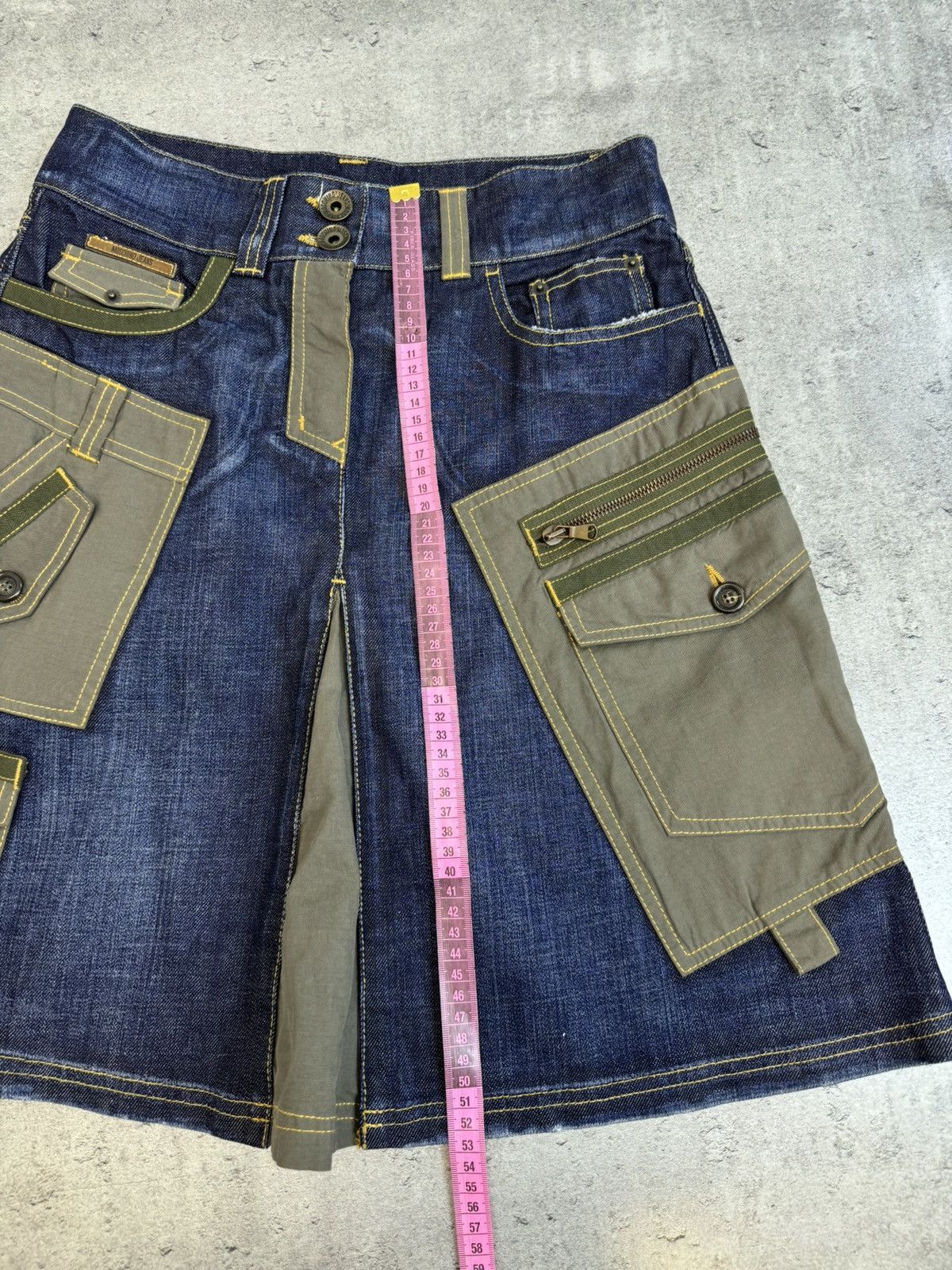 Moschino Moschino Jeans Cargo Utility Skirt Military Patchwork Denim Size 28" / US 6 / IT 42 - 11 Thumbnail